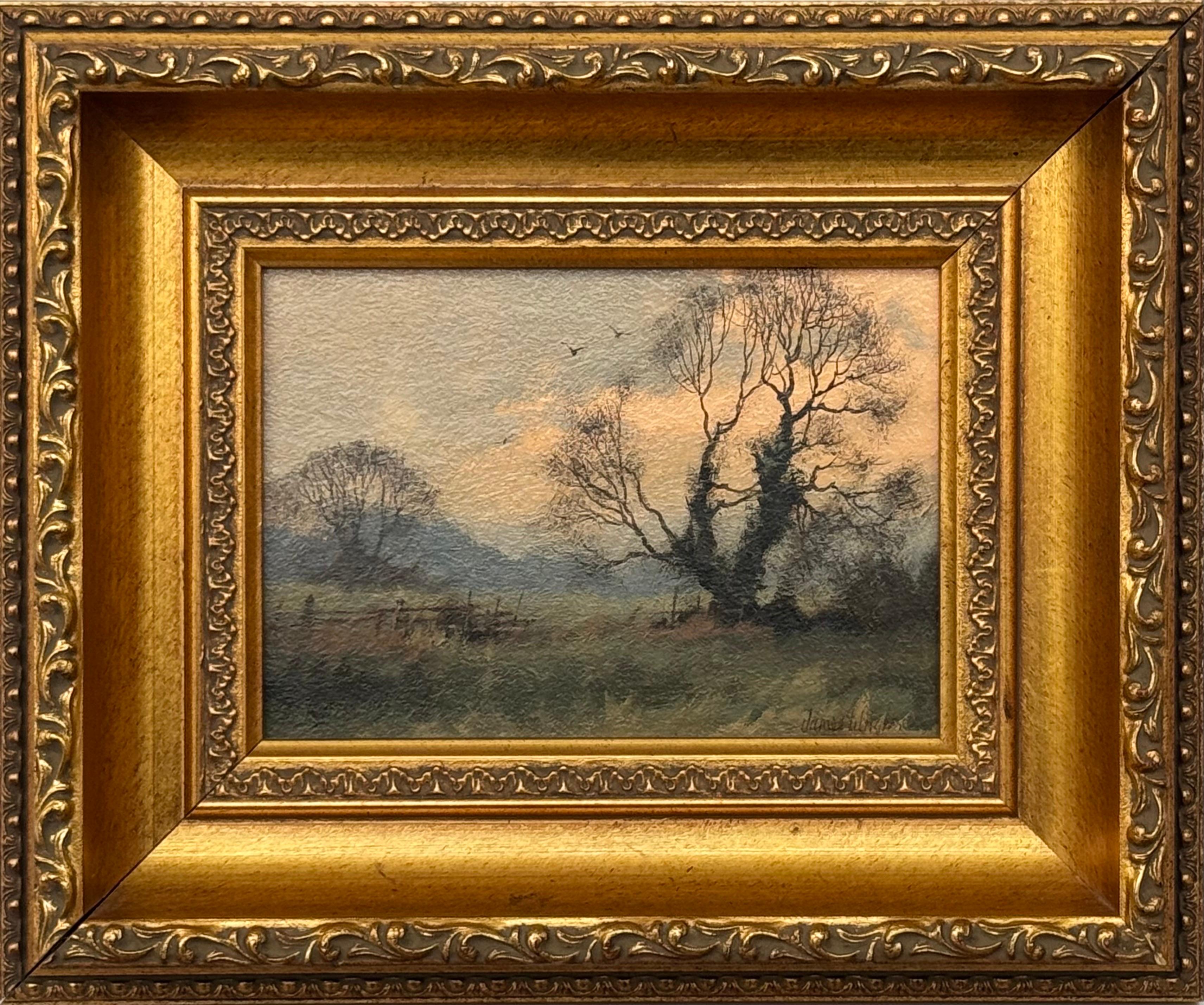 Trees 
Fields in the English Countryside by 20th Century Landscape Artist