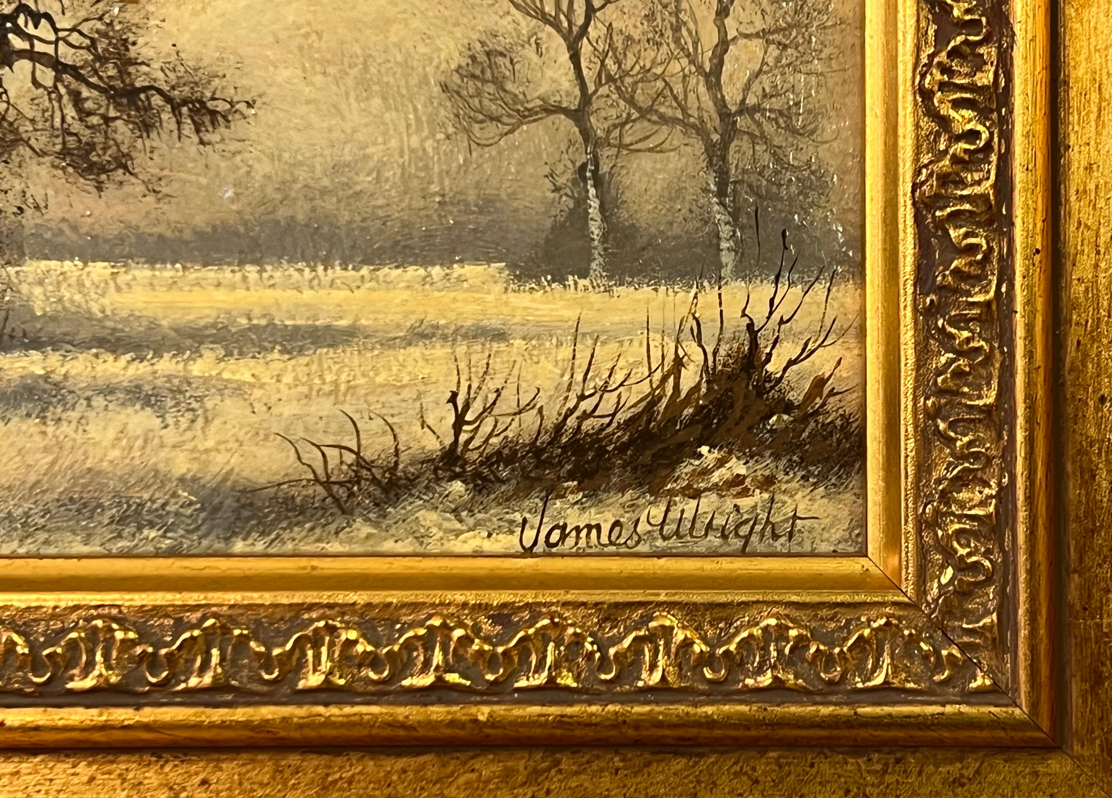 Winter Landscape Snow Scene in the English Countryside by 20th Century Artist For Sale 1