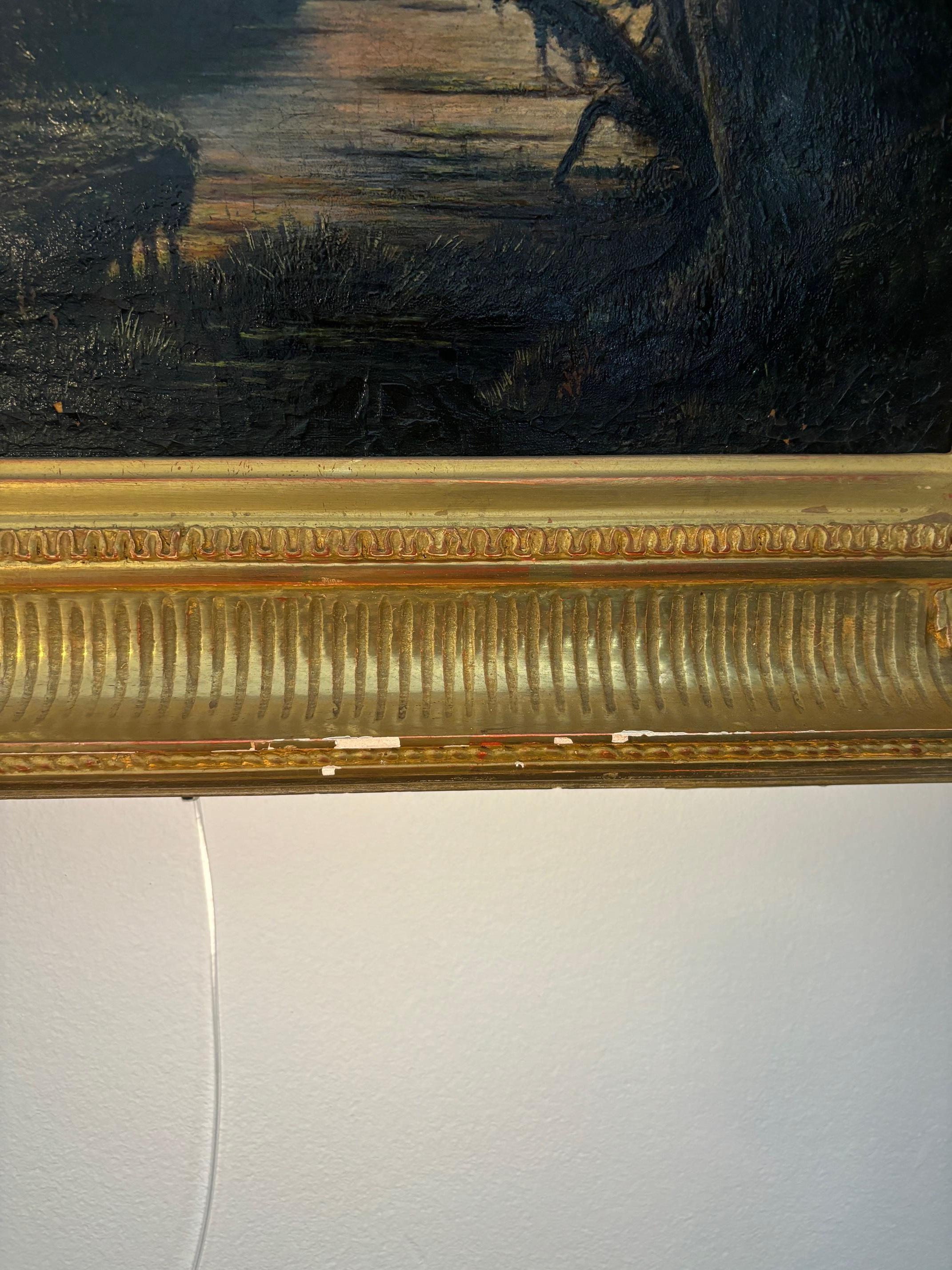 Paesaggio con cervi di James Gant - olio su tela 42x53 cm in vendita 6