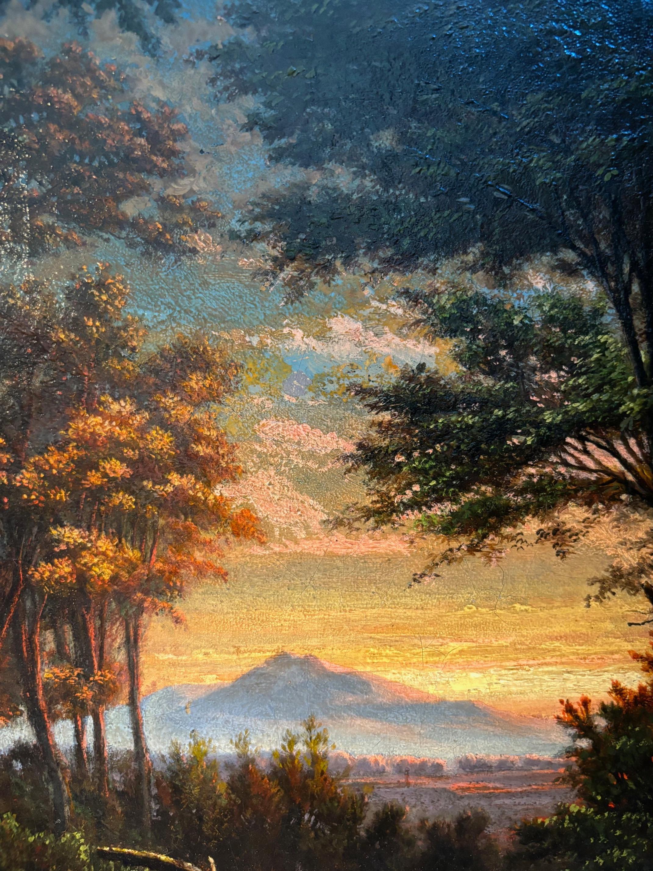 Paesaggio con cervi di James Gant - olio su tela 42x53 cm - Painting Realismo di James Y. Gant