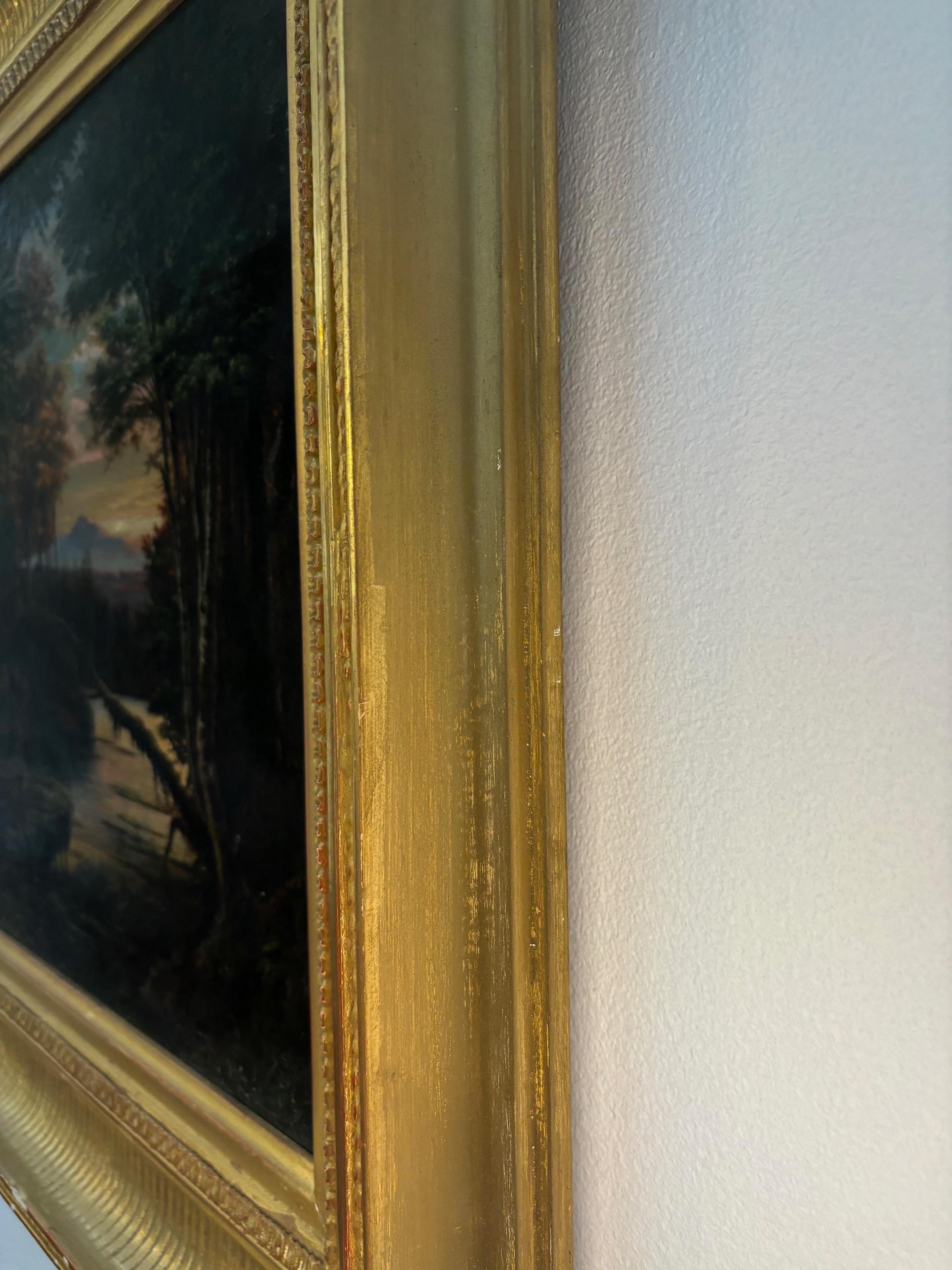 Paesaggio con cervi di James Gant - olio su tela 42x53 cm in vendita 1