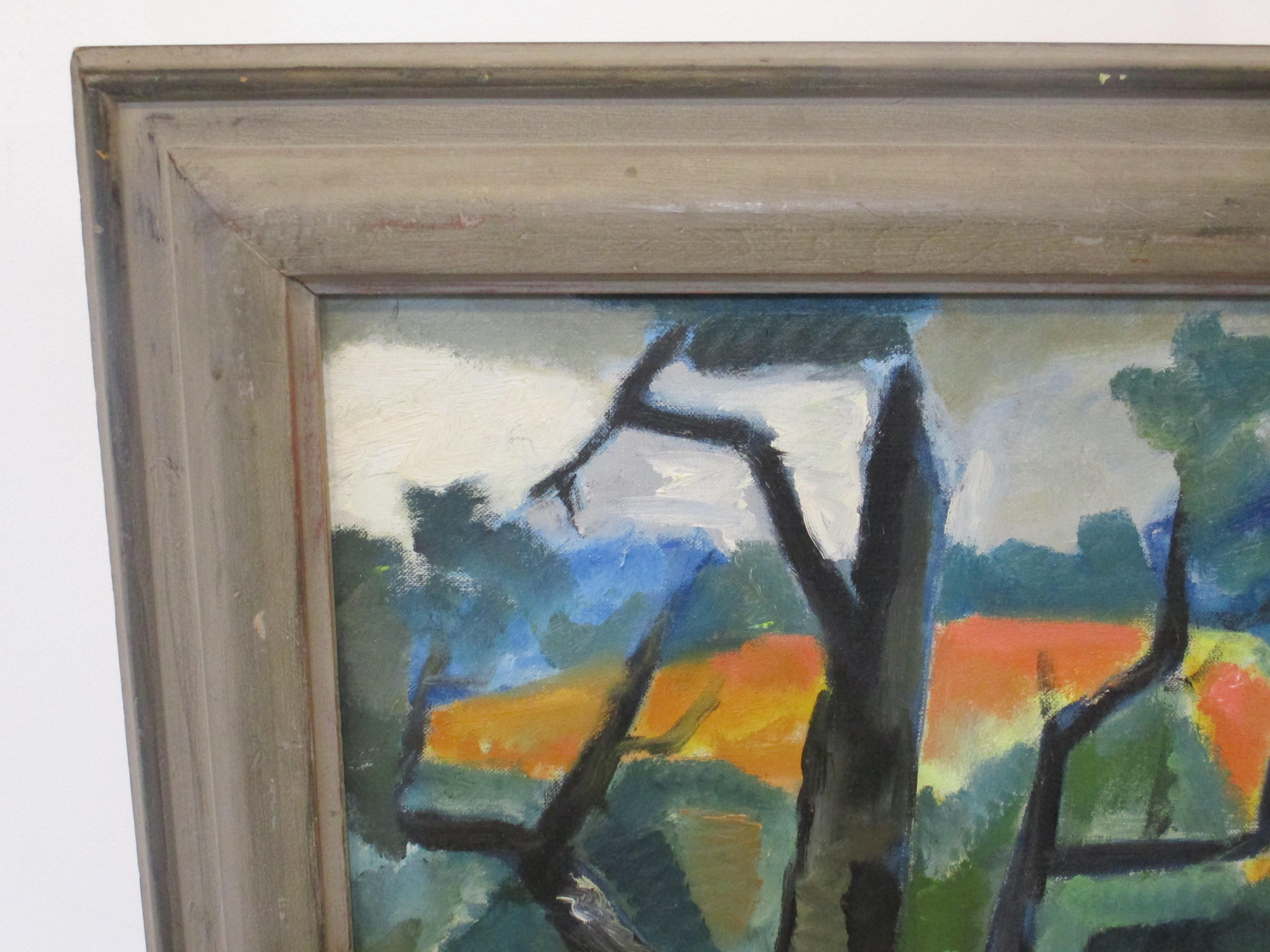 Mid-Century Modern James Yoko Mid Century Landscape Painting  For Sale