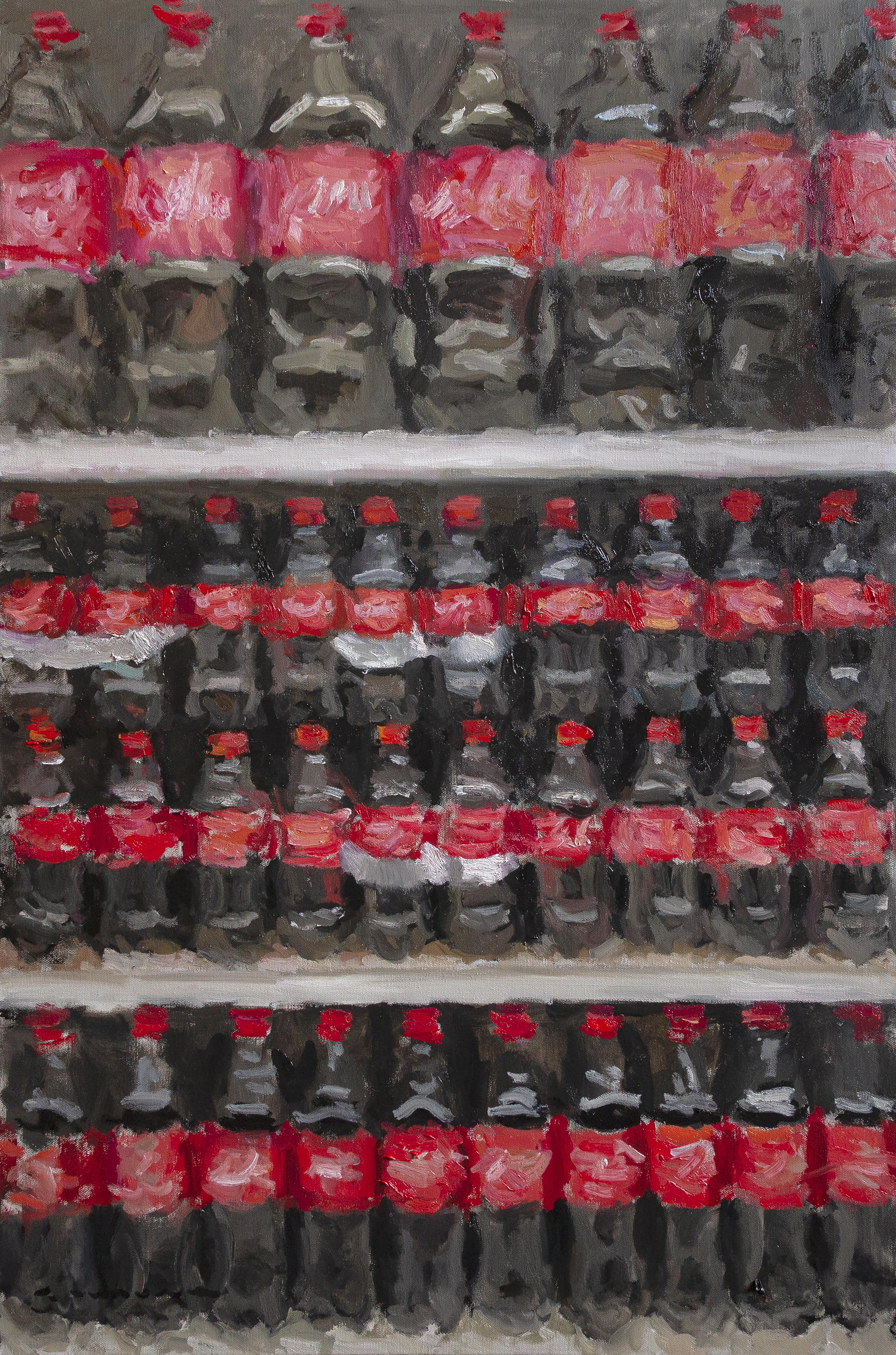 Pasillo de la Coca Cola - pintura al óleo original de bodegón realista - arte contemporáneo