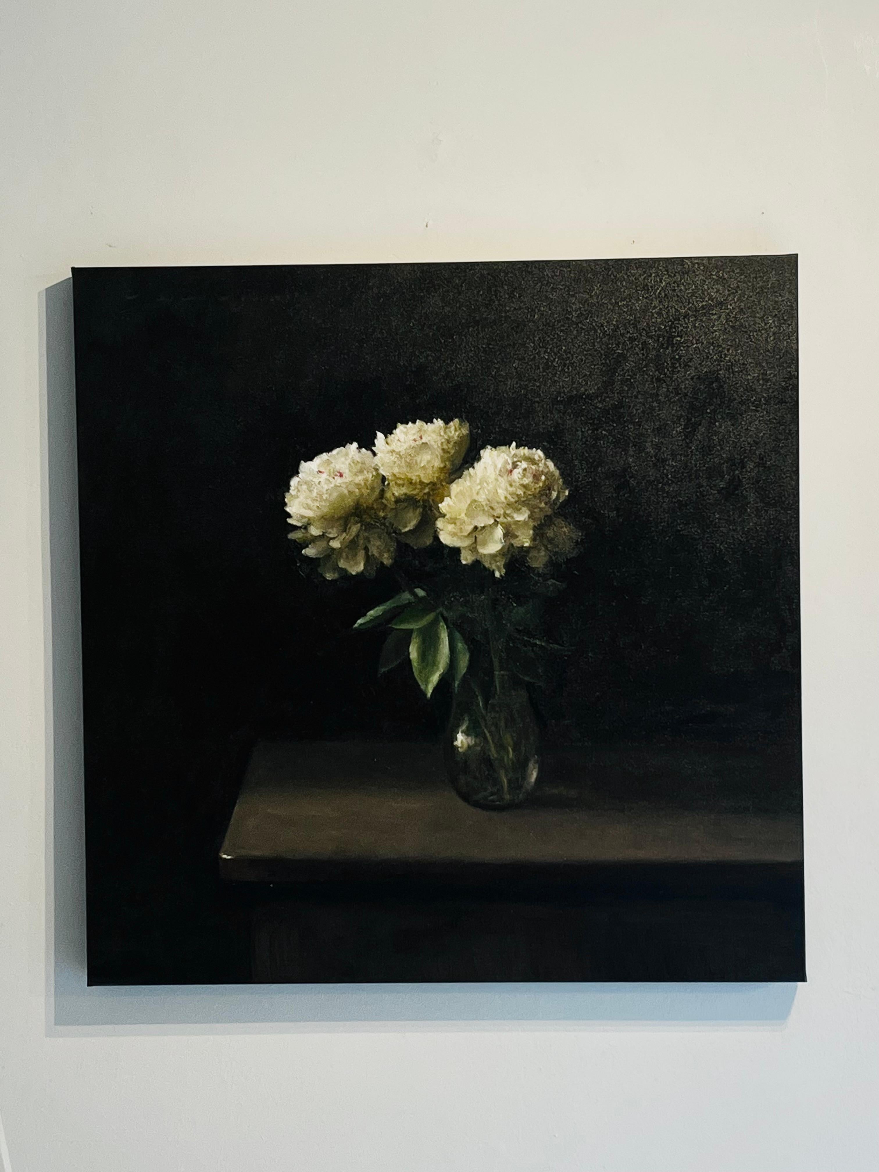 Destacando la compasión-impresionismo original pintura de bodegón-contemporáneo - Still-Life Painting Negro de James Zamora