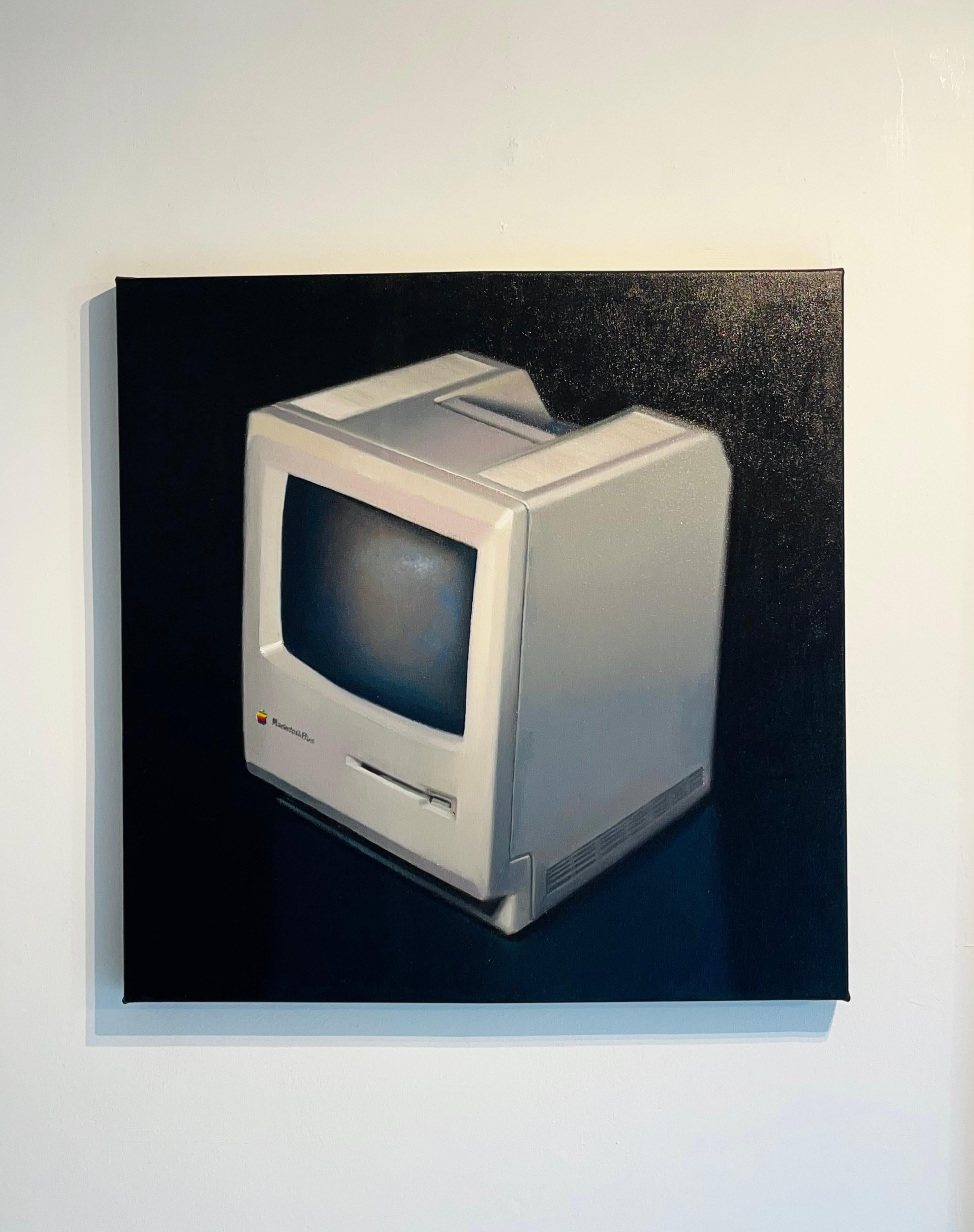 Macintosh-original modern impressionism still life oil painting-contemporary Art - Painting by James Zamora