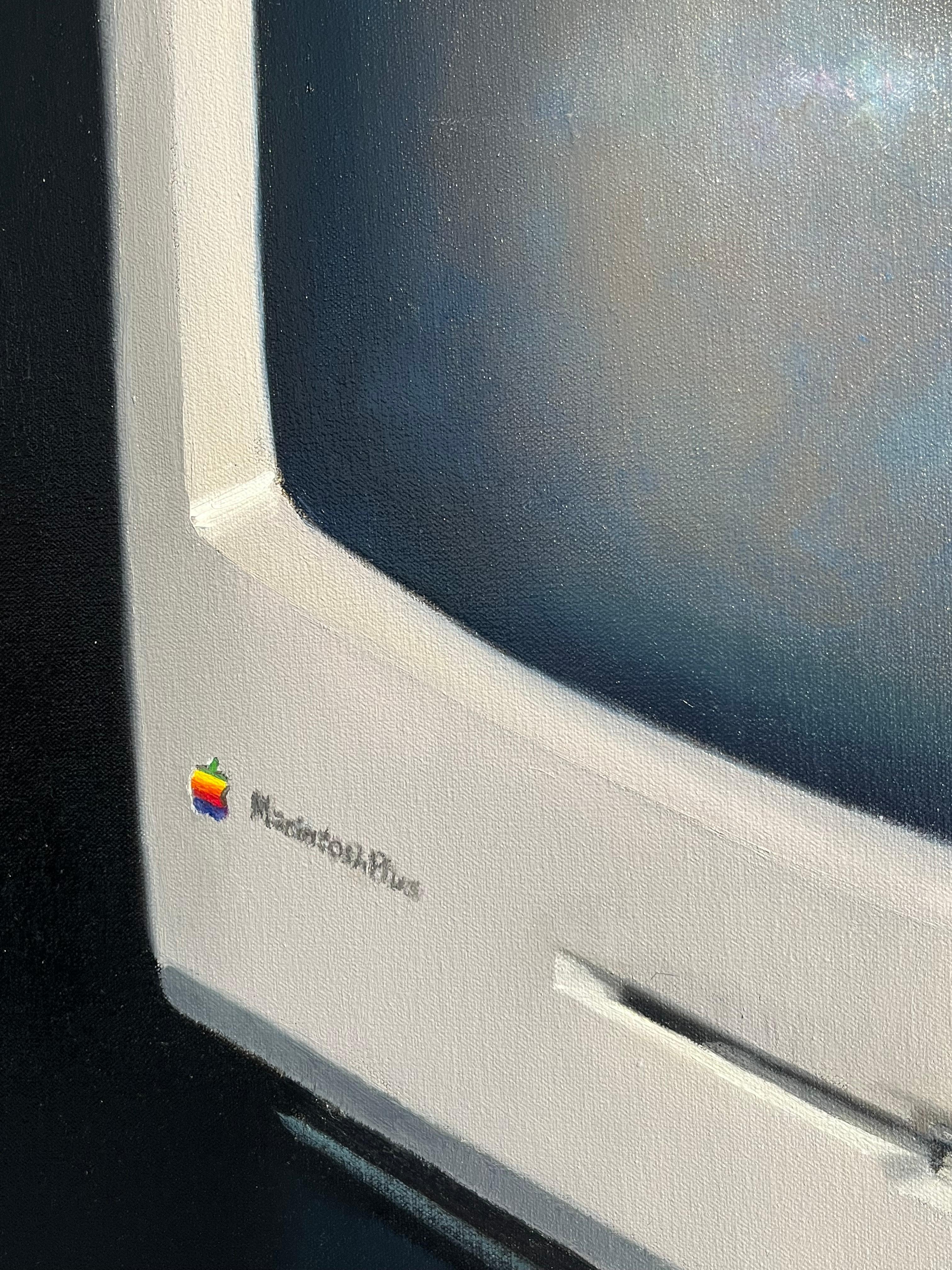 Macintosh-original modern impressionism still life oil painting-contemporary Art - American Realist Painting by James Zamora