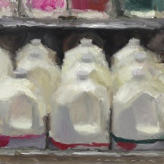 Figurative Realism Grocery Food Dining Kitchen Oil Painting - Milk Aisle No. 8