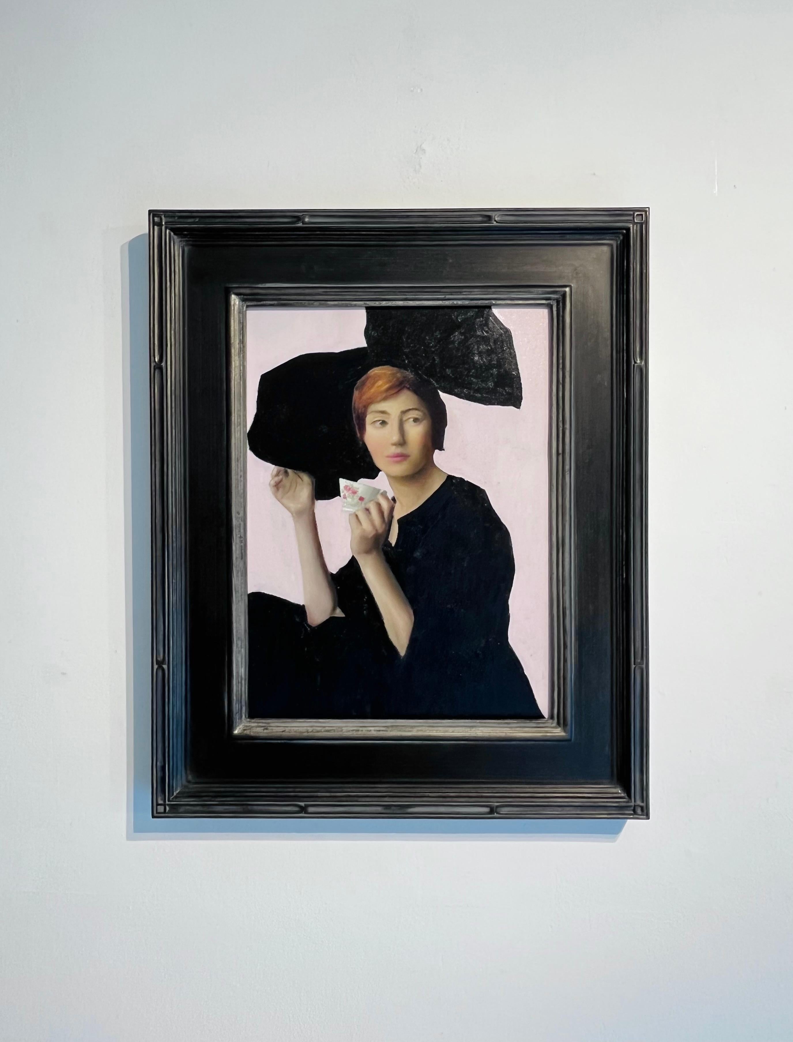 Serenità con tè - ritratto originale impressionista - arte contemporanea - Painting di James Zamora