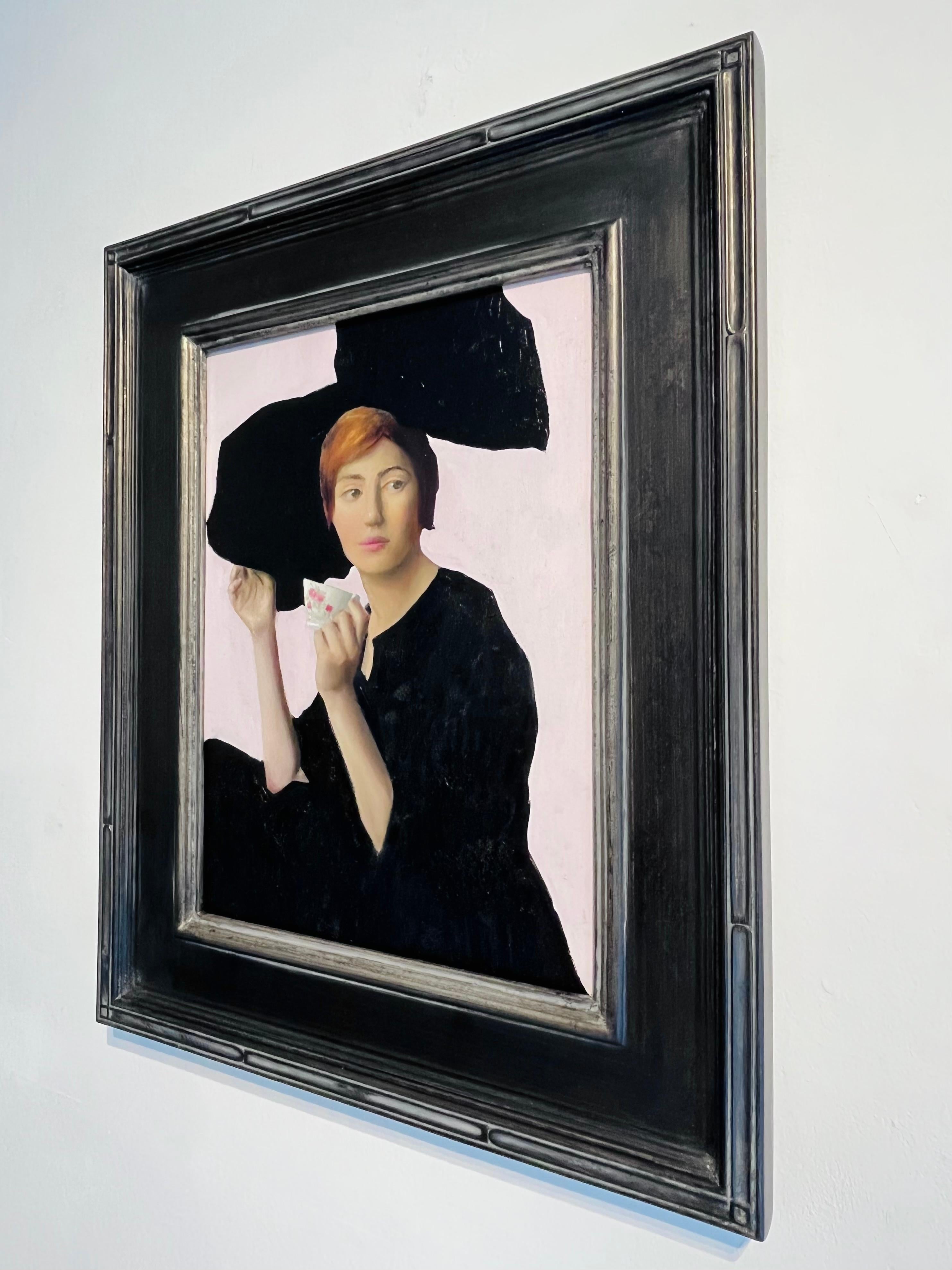 Serenità con tè - ritratto originale impressionista - arte contemporanea - Painting Fotorealista di James Zamora