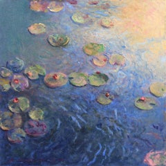 Water Lilies - Realistic Landscape Oil Paintings Original Lilies Waterscape Art