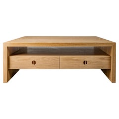 Solid Oak and Walnut 4 Drawer Jameson Coffee Table by Lynnea Jean