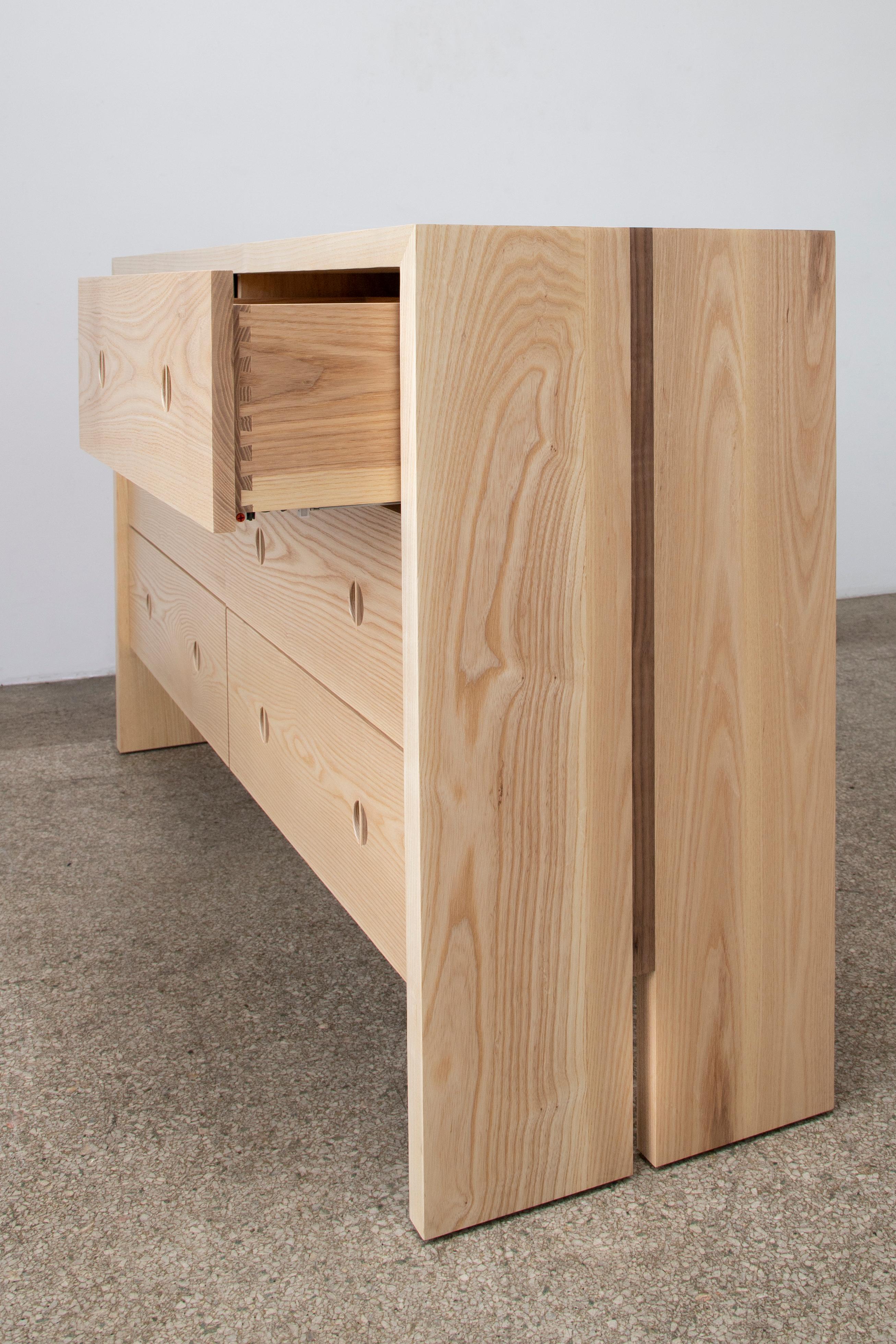Contemporary Jameson Dresser. Solid Oak and Walnut by Lynnea Jean For Sale