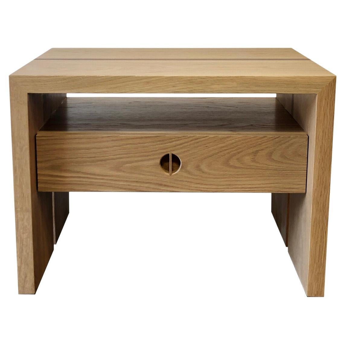 Contemporary Jameson Nightstand, Solid Walnut by Lynnea Jean For Sale