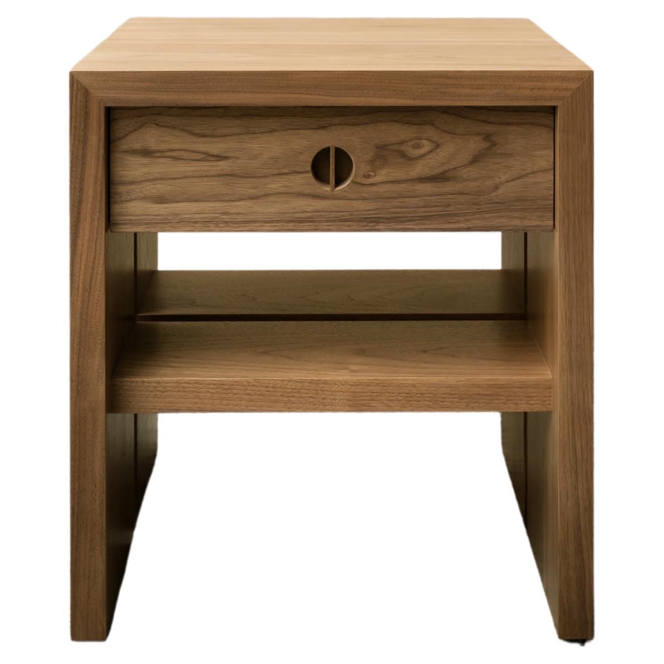 Jameson Nightstand with Single Split Shelf, Solid Walnut by Lynnea Jean