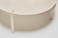 Jameson Suit Solid Ash Coffee Table with Solid Brass Leg Inlay