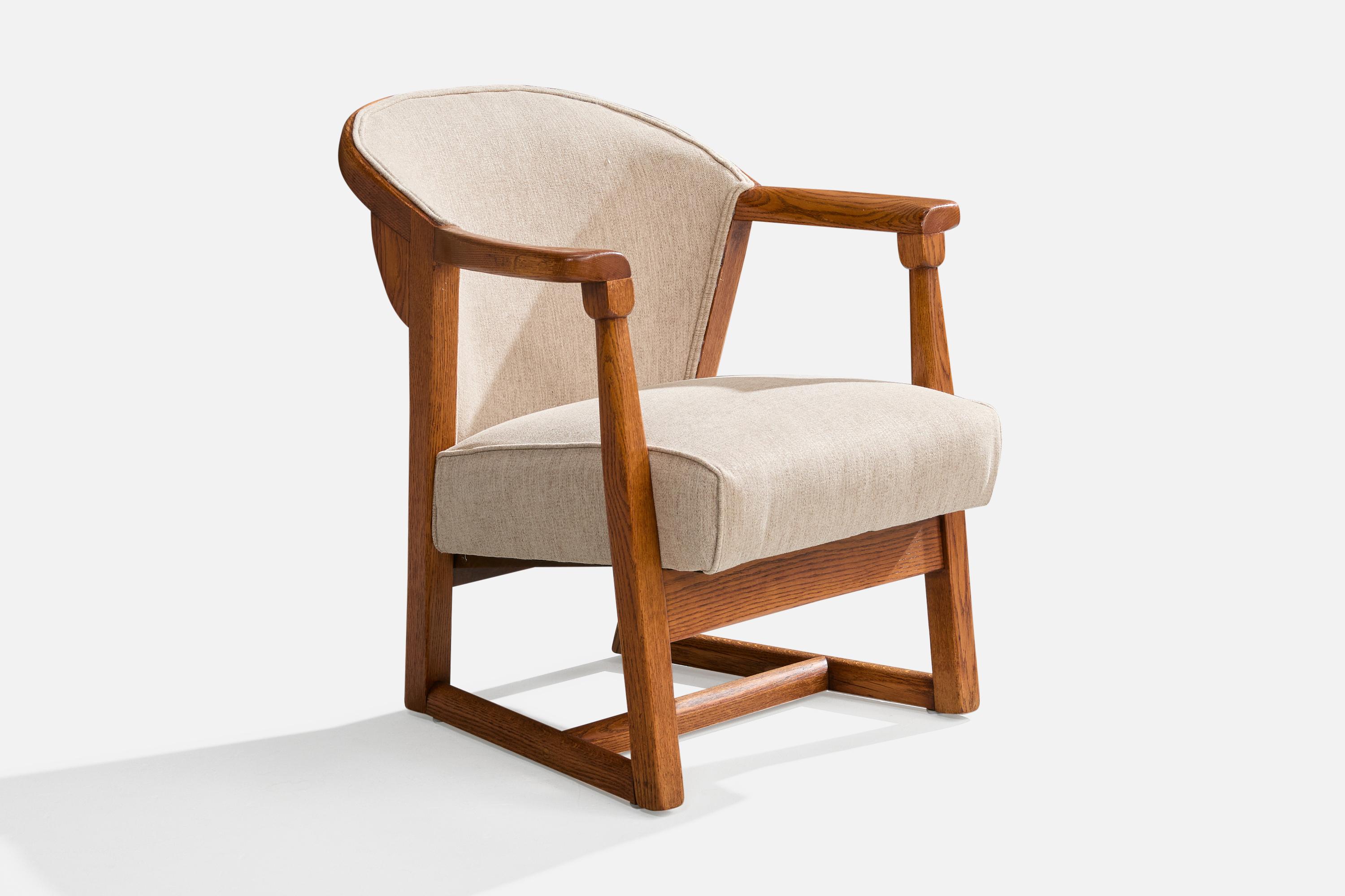 Metà XX secolo Jamestown Lounge Co., Sedie da salotto, Oak, Tessuto, USA, anni '40