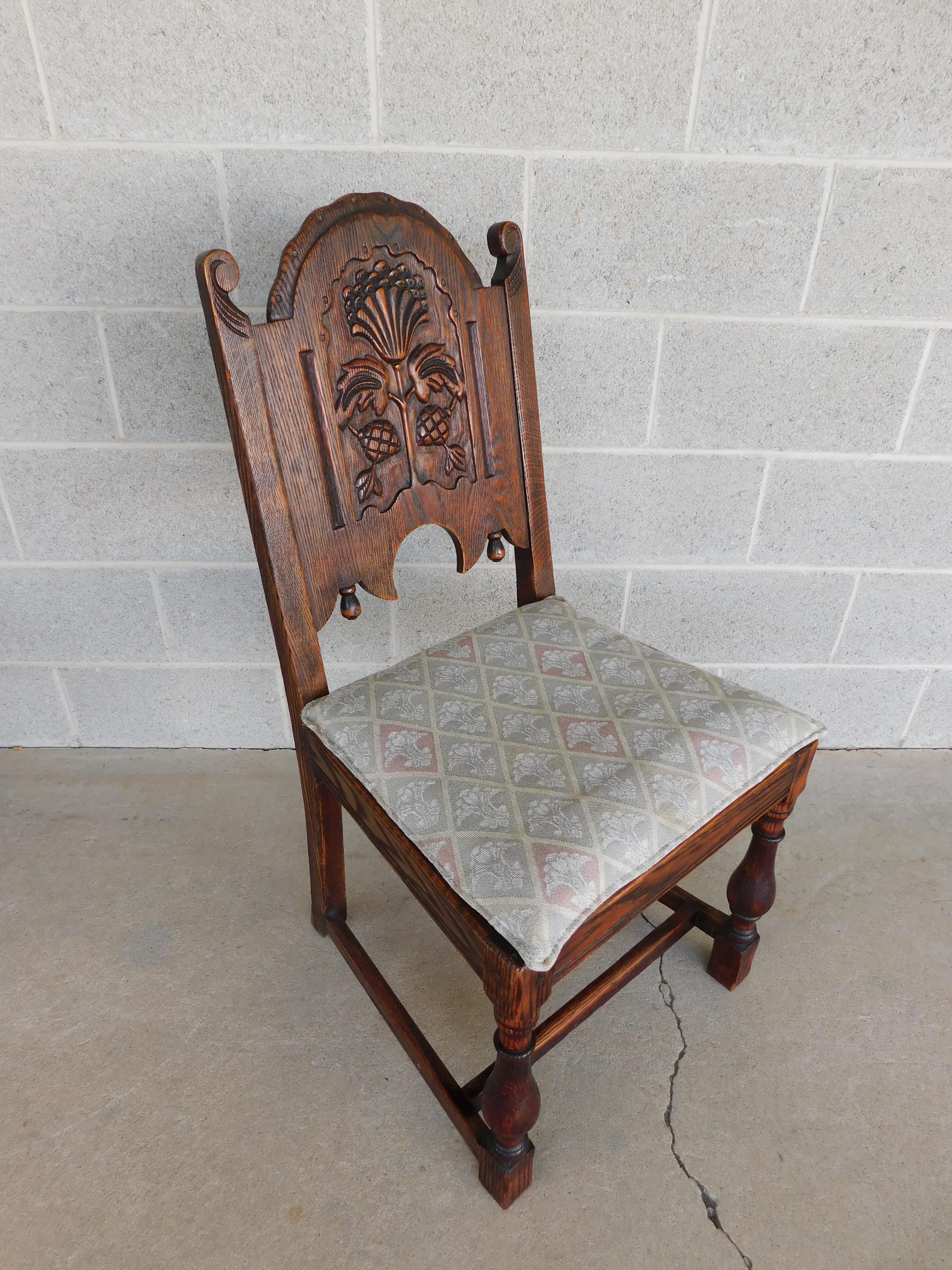 Jamestown Lounge Feudal Oak Jacobean Style Dining Chairs - Set of 6 5