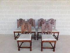 Jamestown Lounge Feudal Oak Jacobean Style Dining Chairs - Set of 6