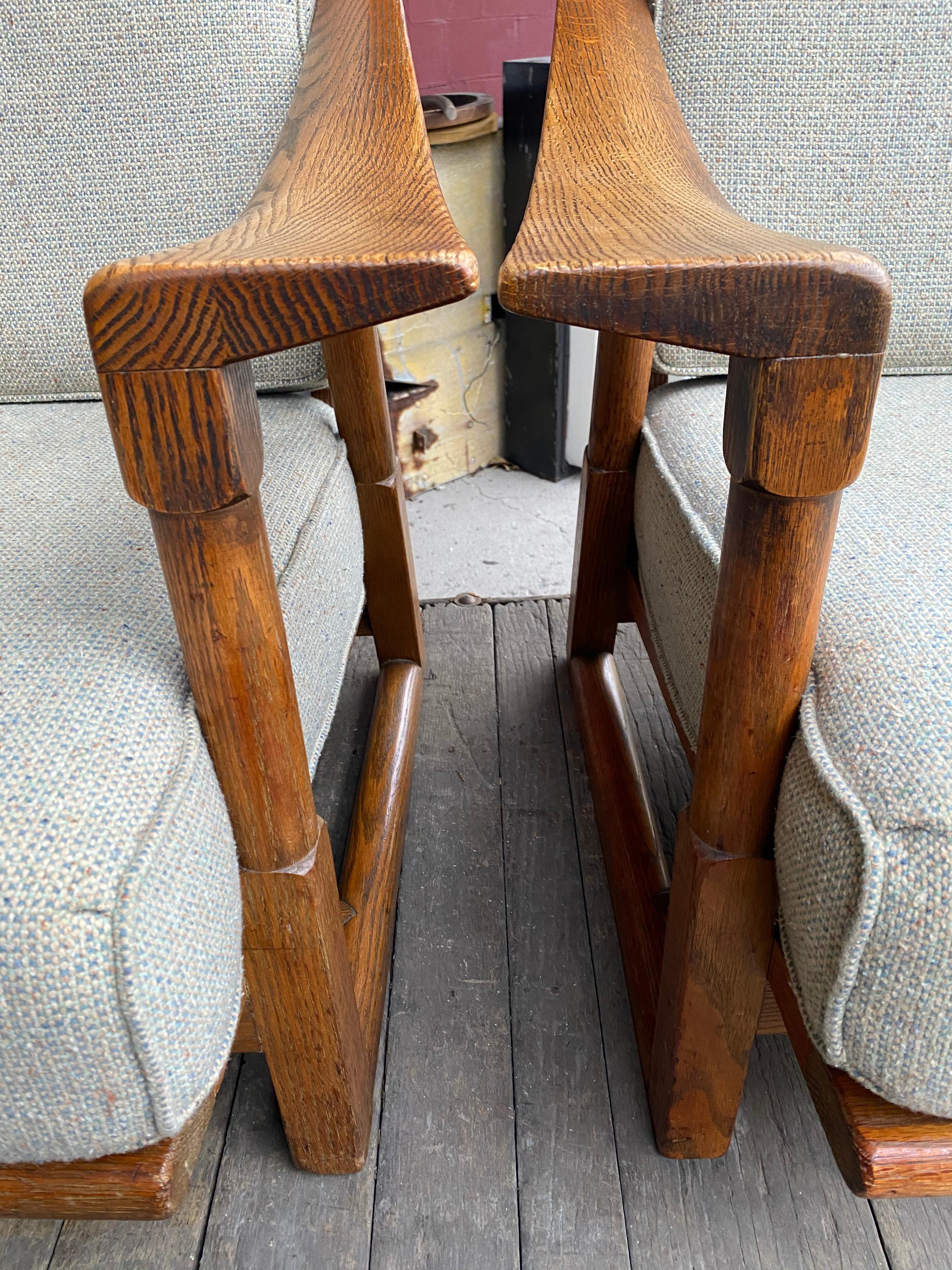 Jamestown Lounge, Stylish Paddle Arm Lounge Chairs by Jack Van Der Molen In Good Condition In Buffalo, NY