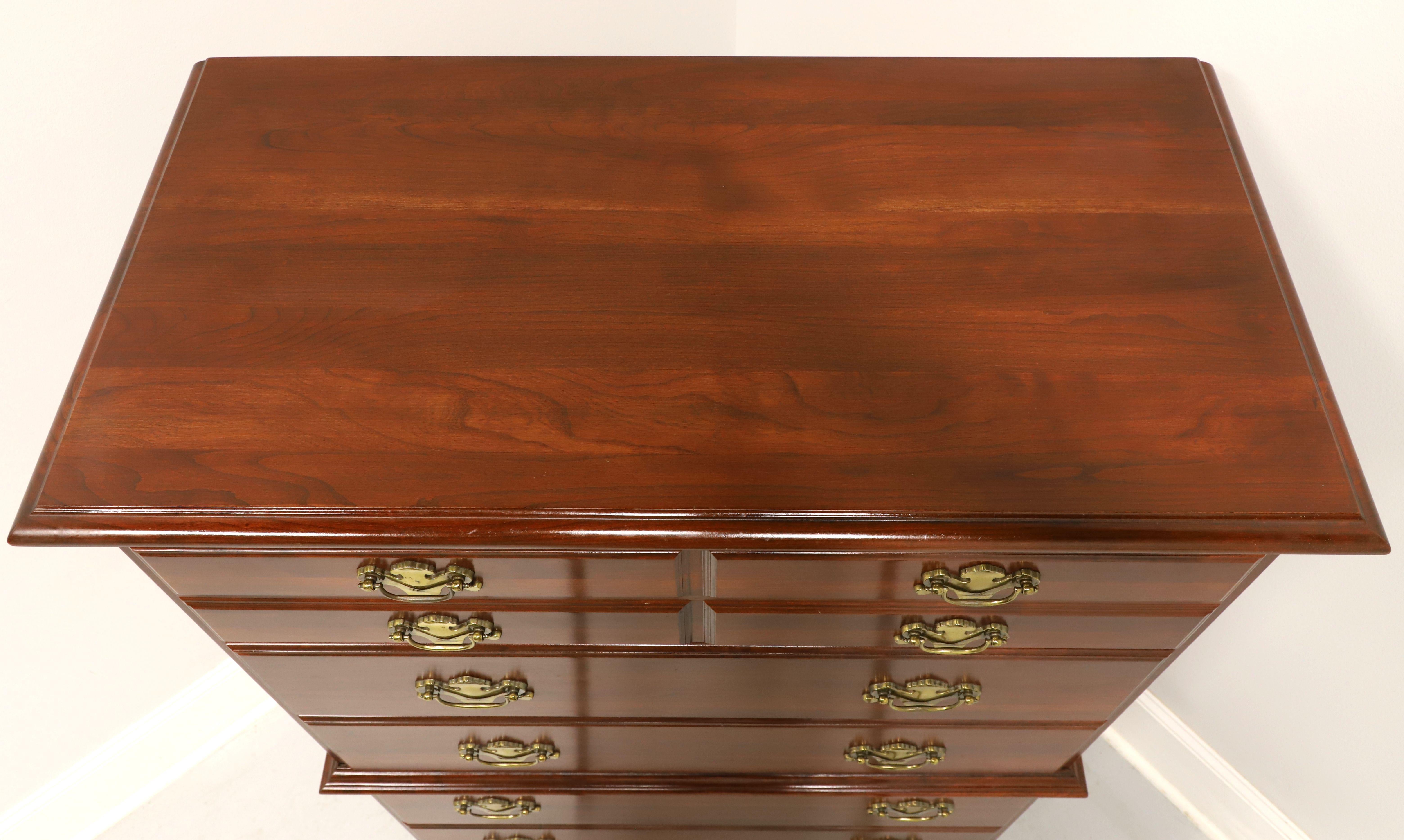 American JAMESTOWN STERLING Cherry Chippendale Chest on Chest