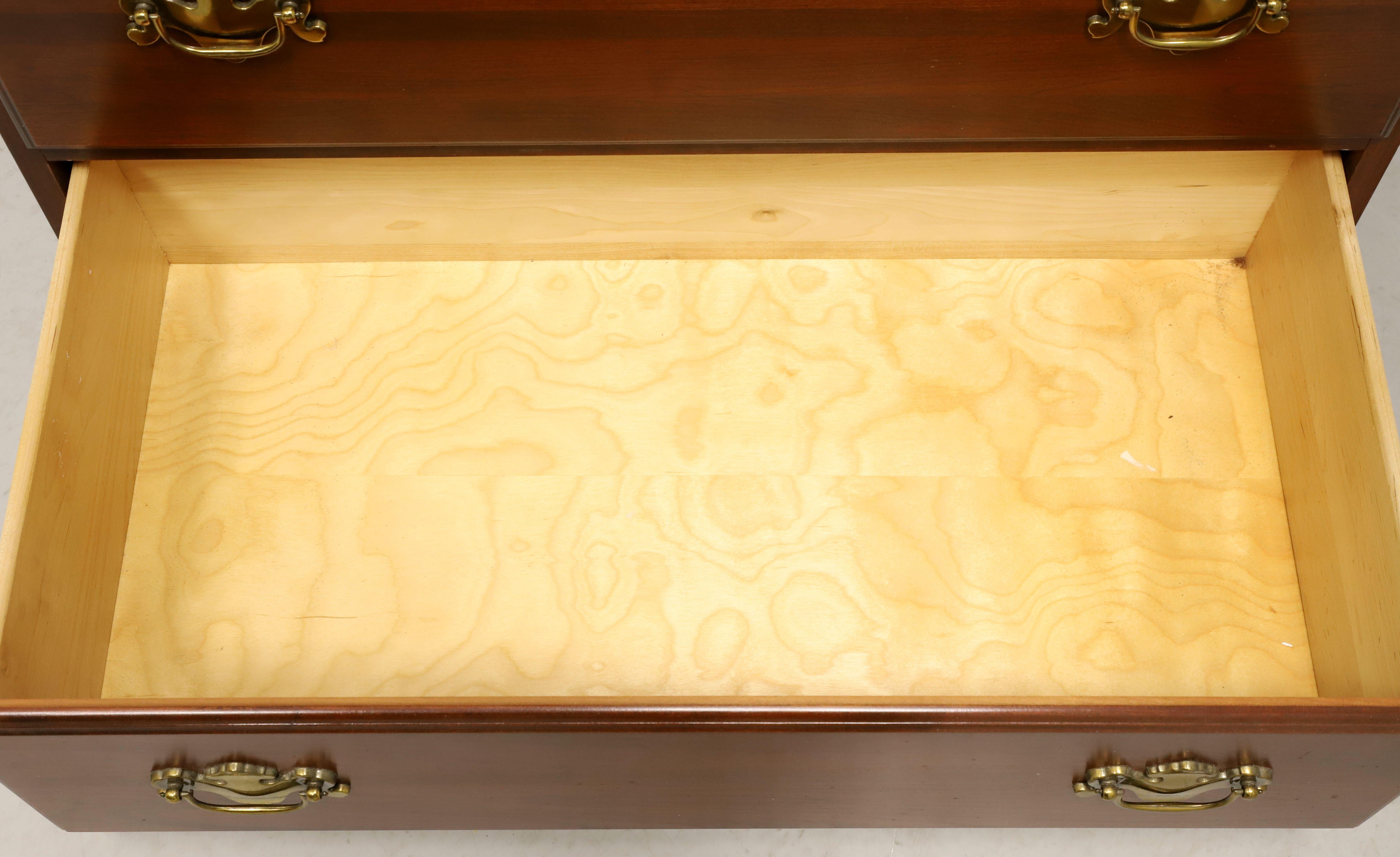 20th Century JAMESTOWN STERLING Cherry Chippendale Chest on Chest