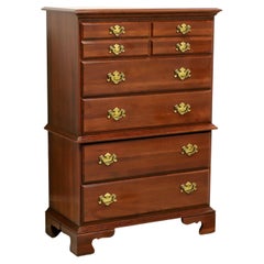 JAMESTOWN STERLING Cherry Chippendale Chest on Chest