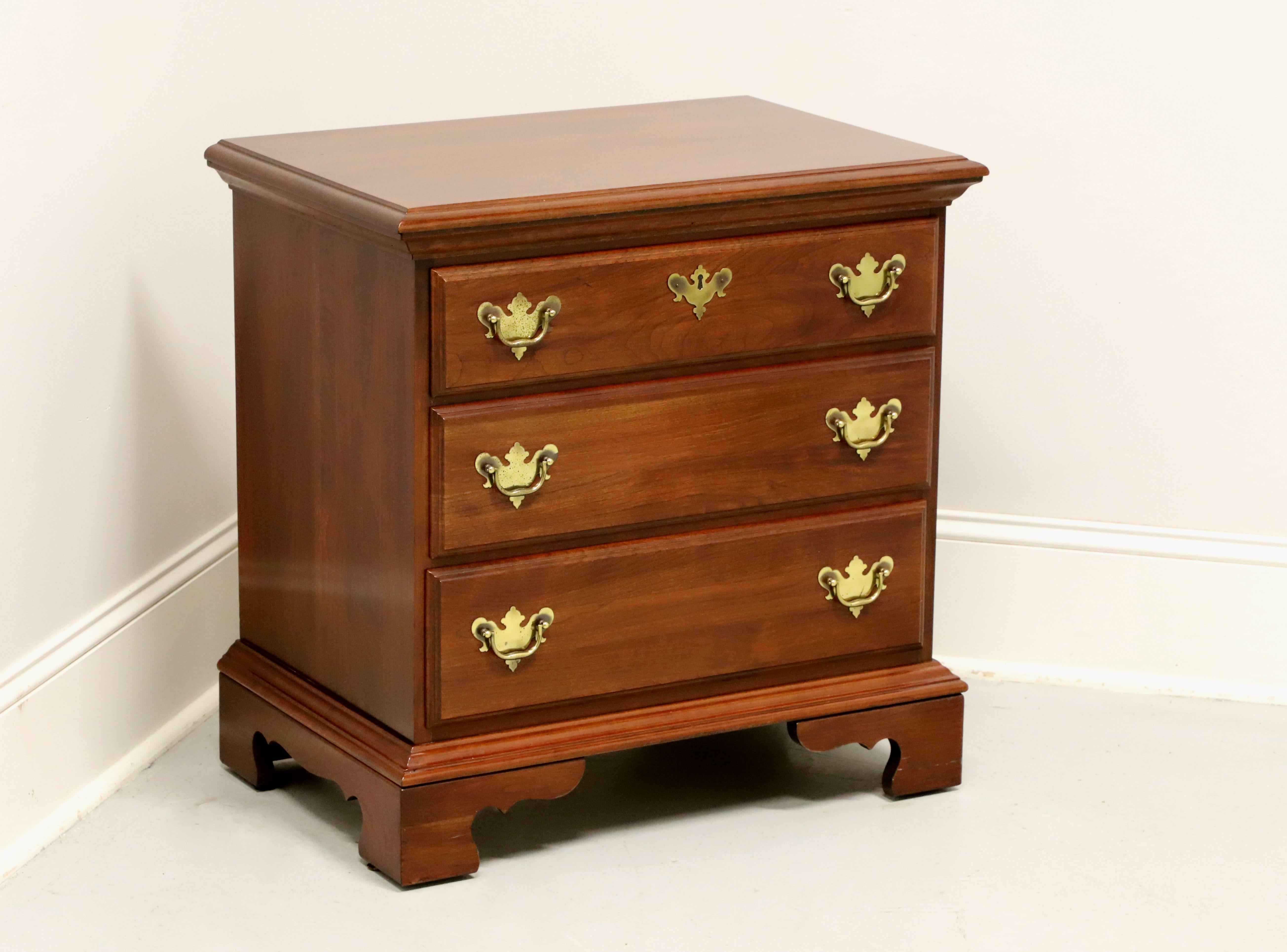 JAMESTOWN STERLING Cherry Chippendale Three-Drawer Nightstand Bedside Chest For Sale 2