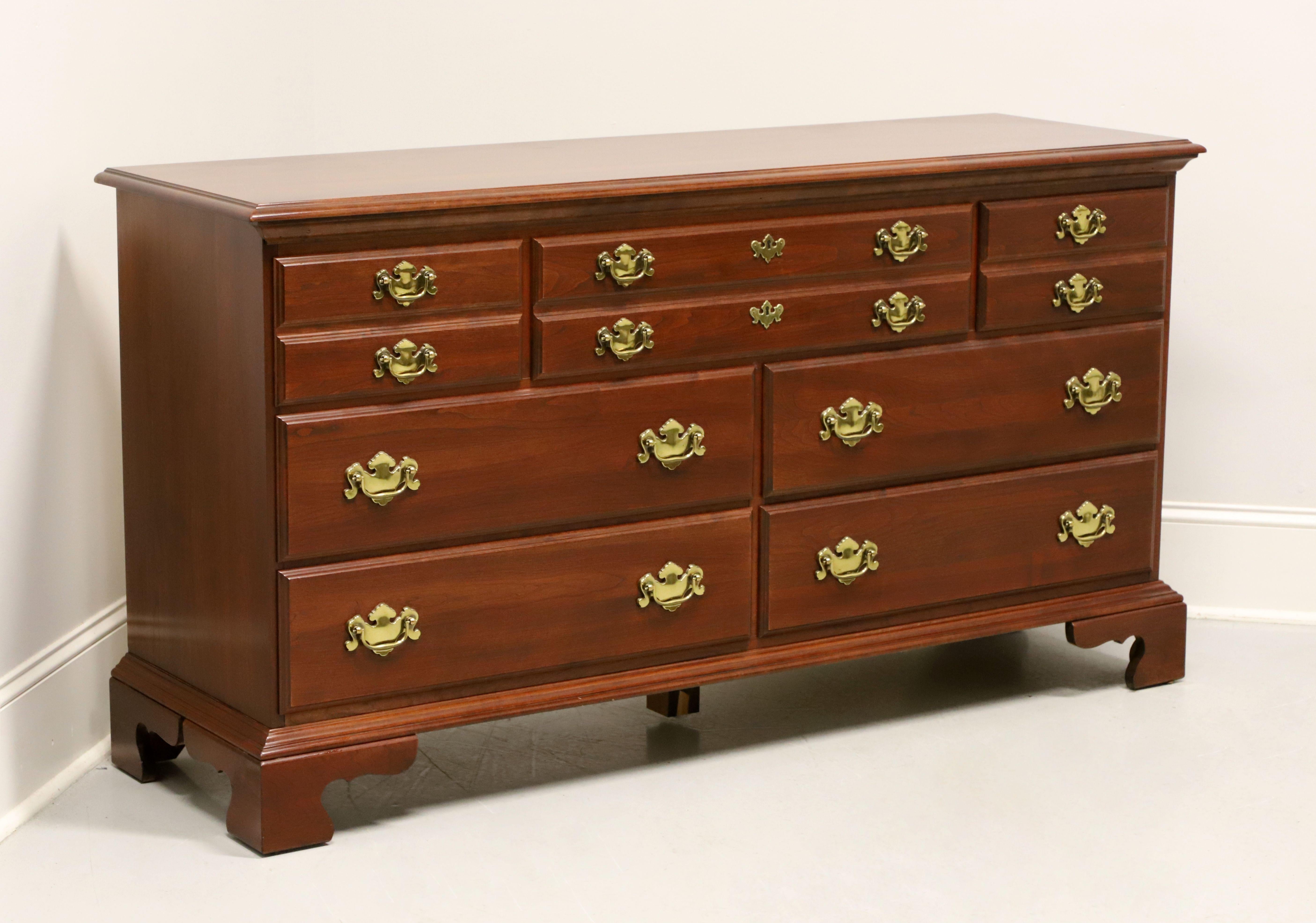 JAMESTOWN STERLING Cherry Chippendale Triple Dresser For Sale 3