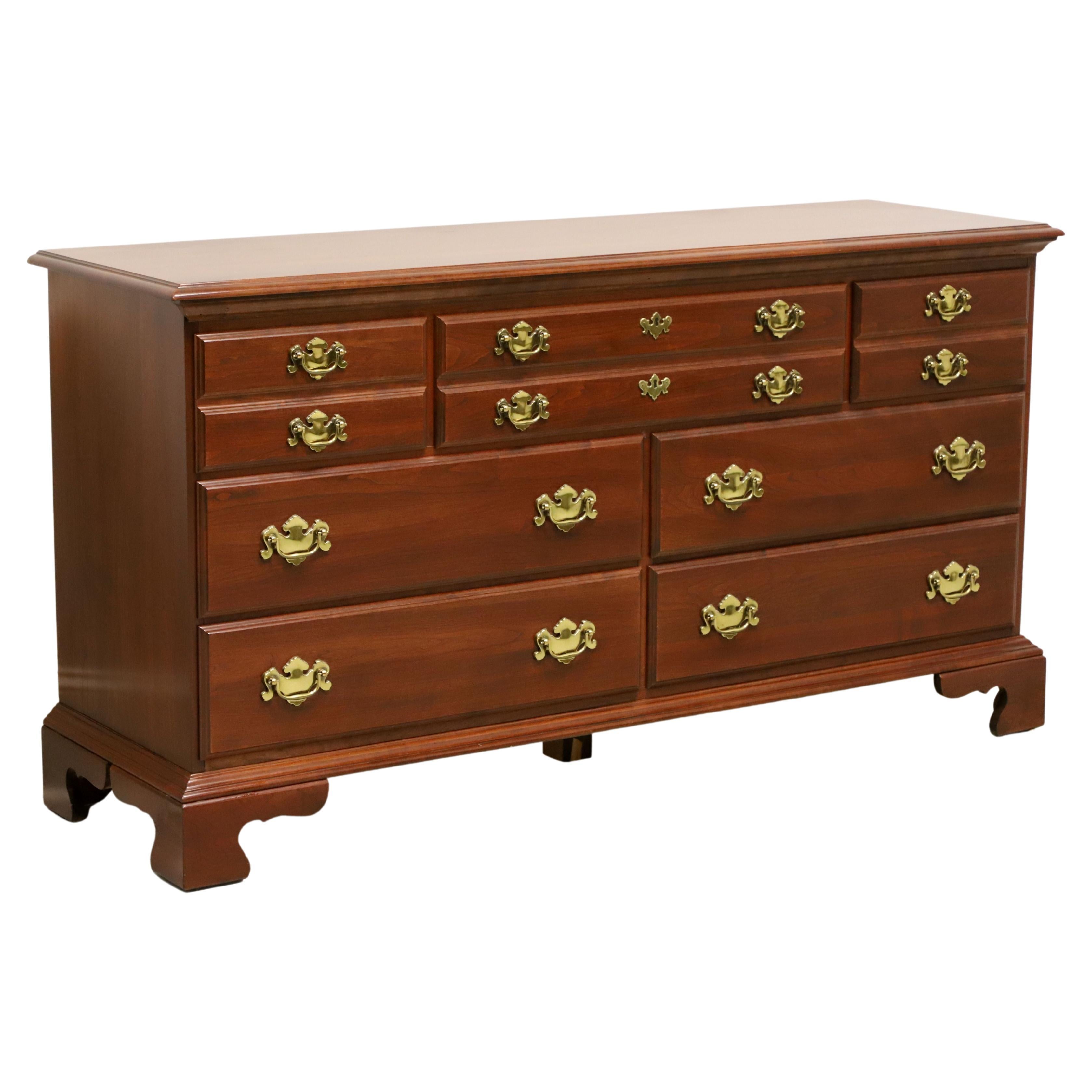 JAMESTOWN STERLING Cherry Chippendale Triple Dresser For Sale