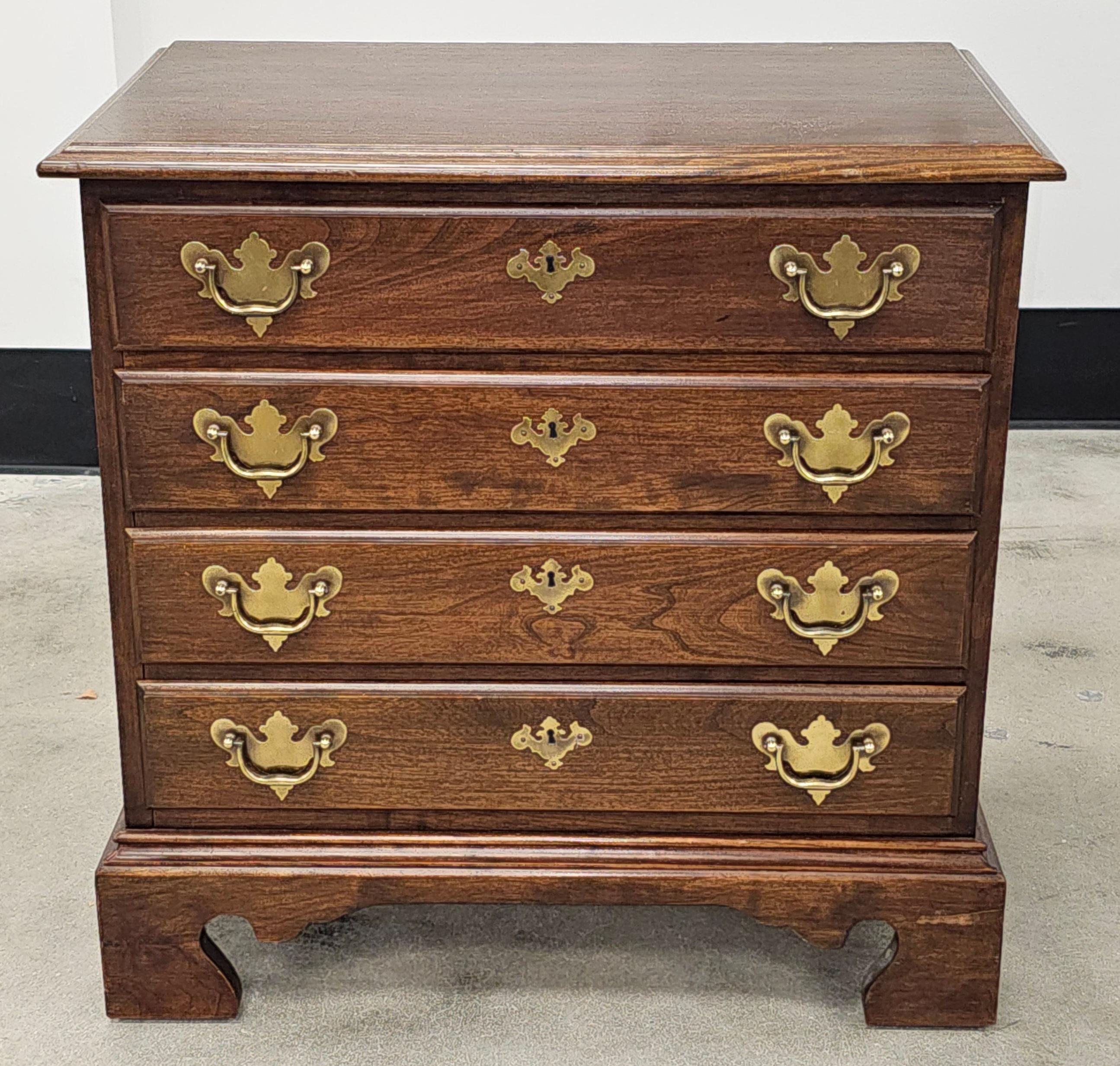 Jamestown Sterling Chippendale Style Cherry Bedside Chest of Drawers. Flawlessly operating drawers, dovetailed.
Measures 24