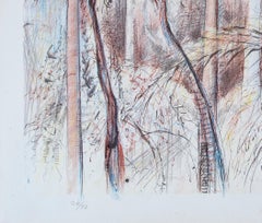 Bush scene with blue and yellow