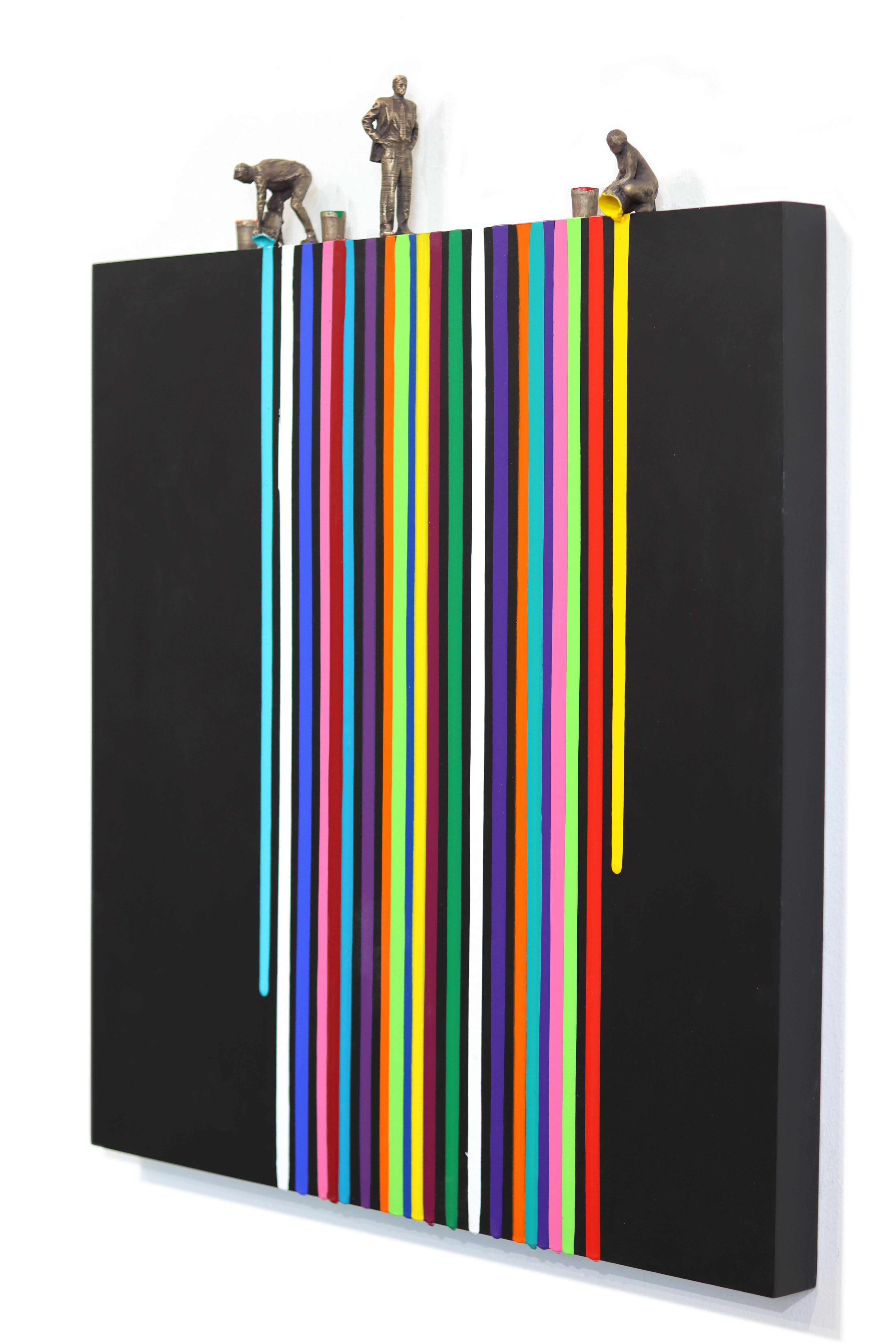 Black Drip II - Colorful Abstract Figurative Sculptural Contemporary Artwork For Sale 1