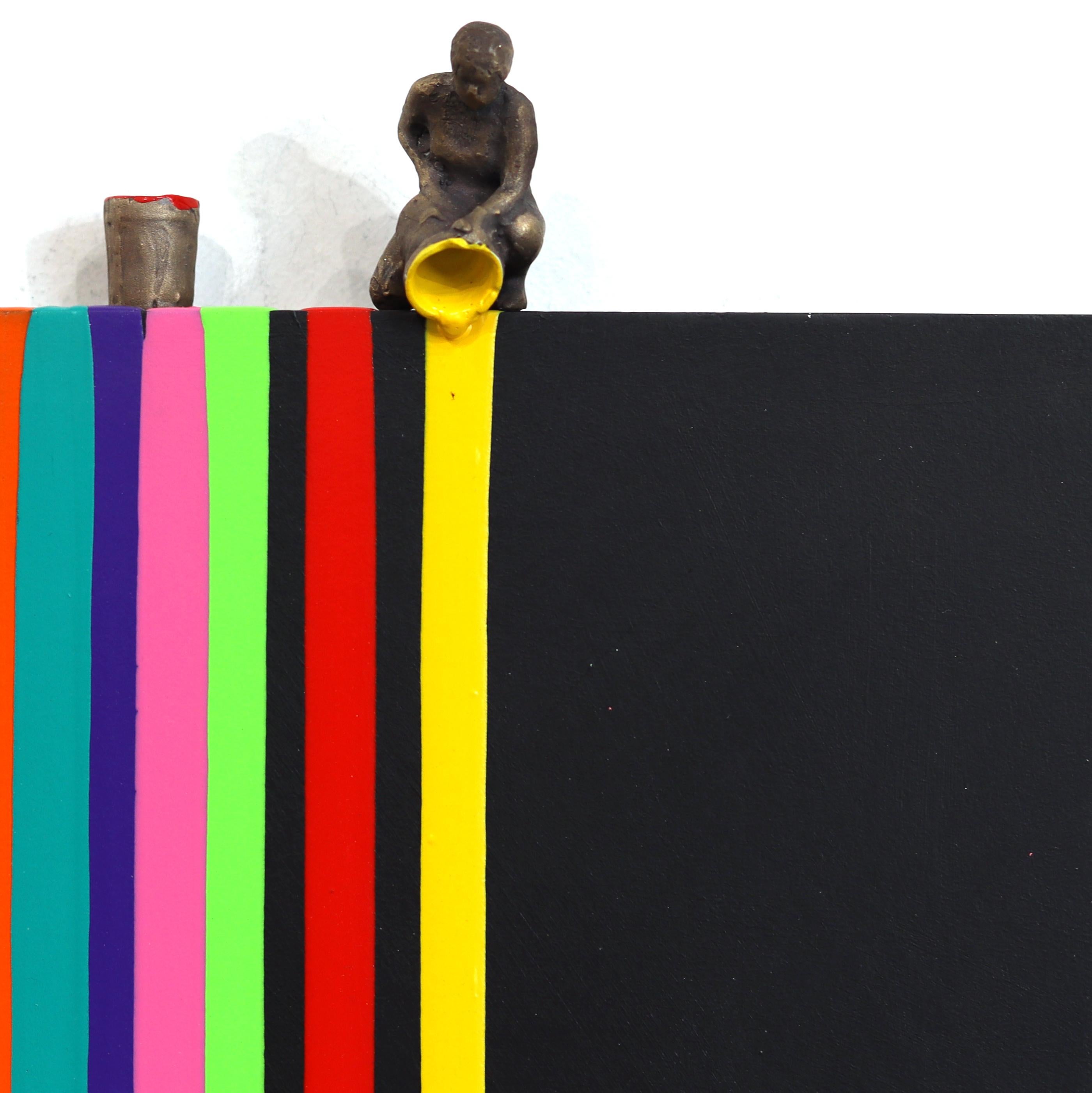 Black Drip II - Colorful Abstract Figurative Sculptural Contemporary Artwork For Sale 2