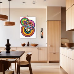 Cercles concentriques - Sculpture abstraite colorée œuvre d'art moderne