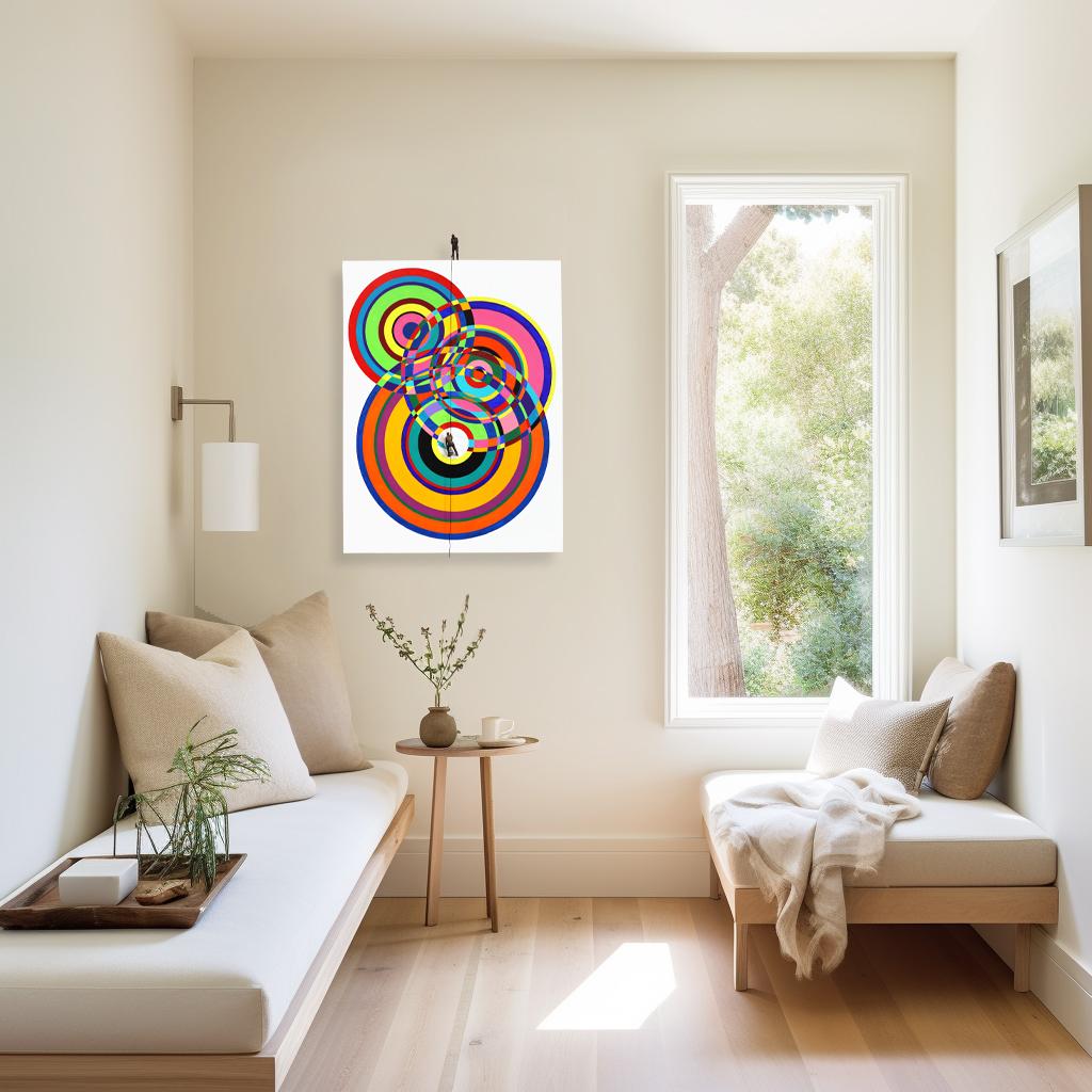 Concentric Circles - Colorful Abstract Figurative Sculptural Modern Artwork For Sale 1