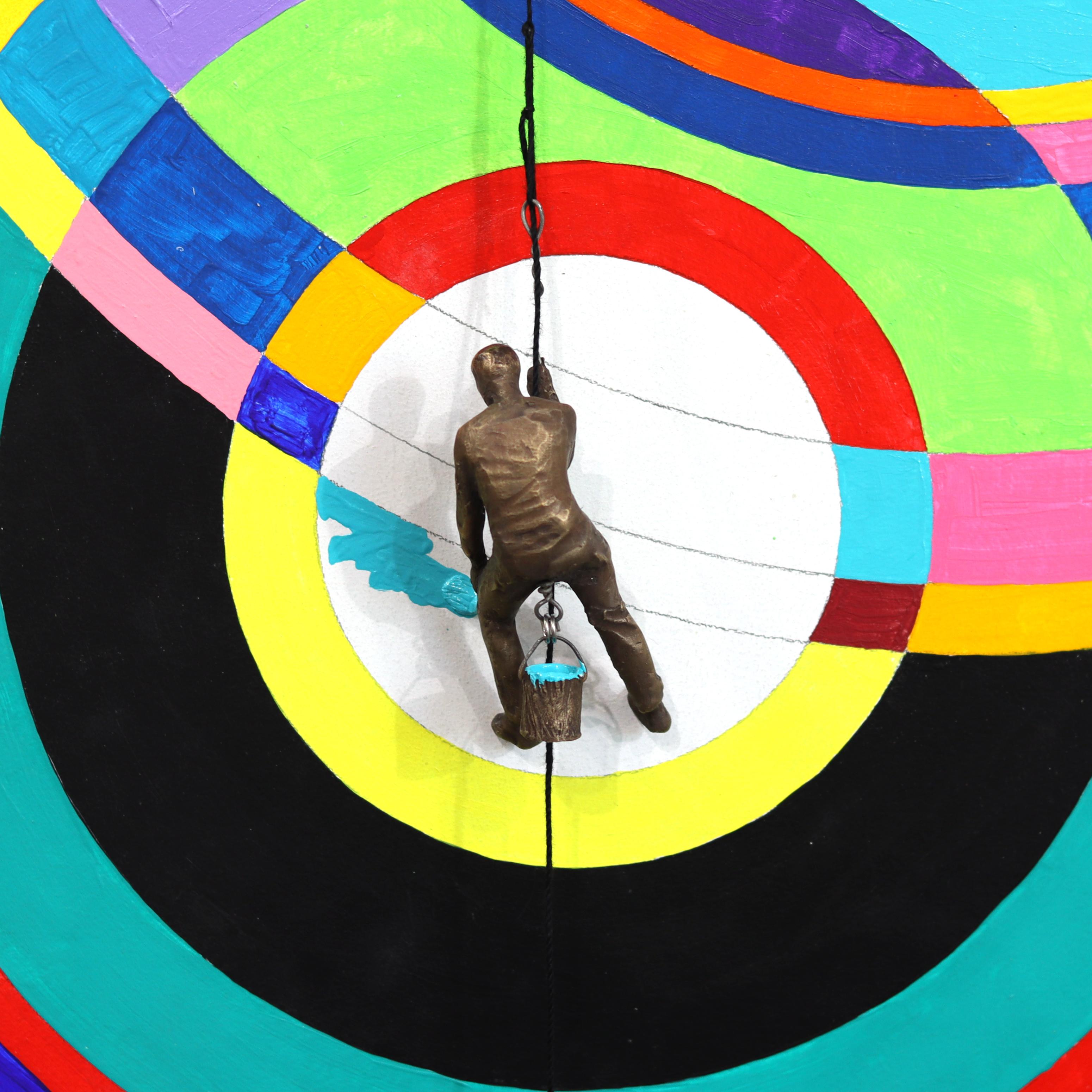Concentric Circles - Colorful Abstract Figurative Sculptural Modern Artwork For Sale 2