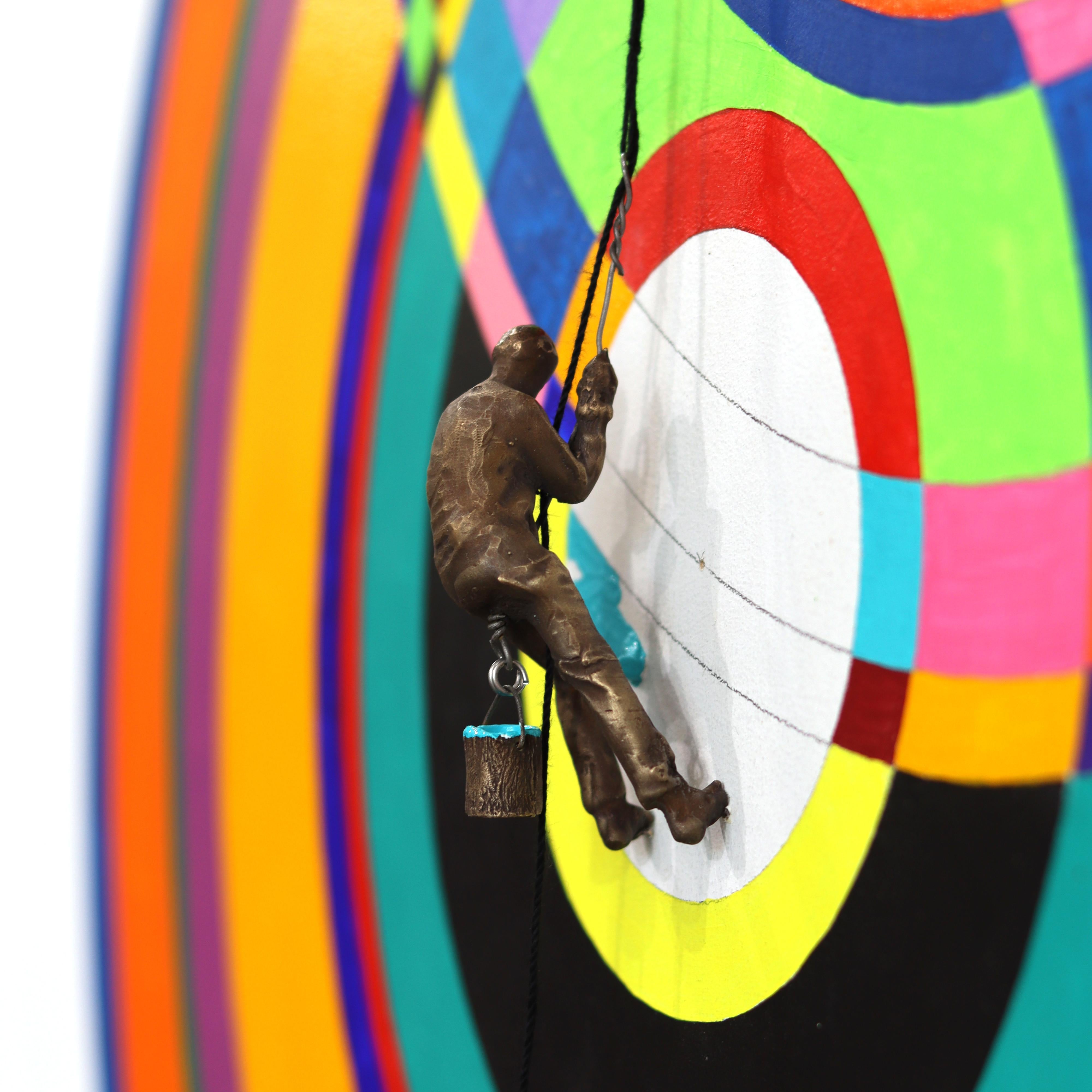 Concentric Circles - Colorful Abstract Figurative Sculptural Modern Artwork For Sale 3