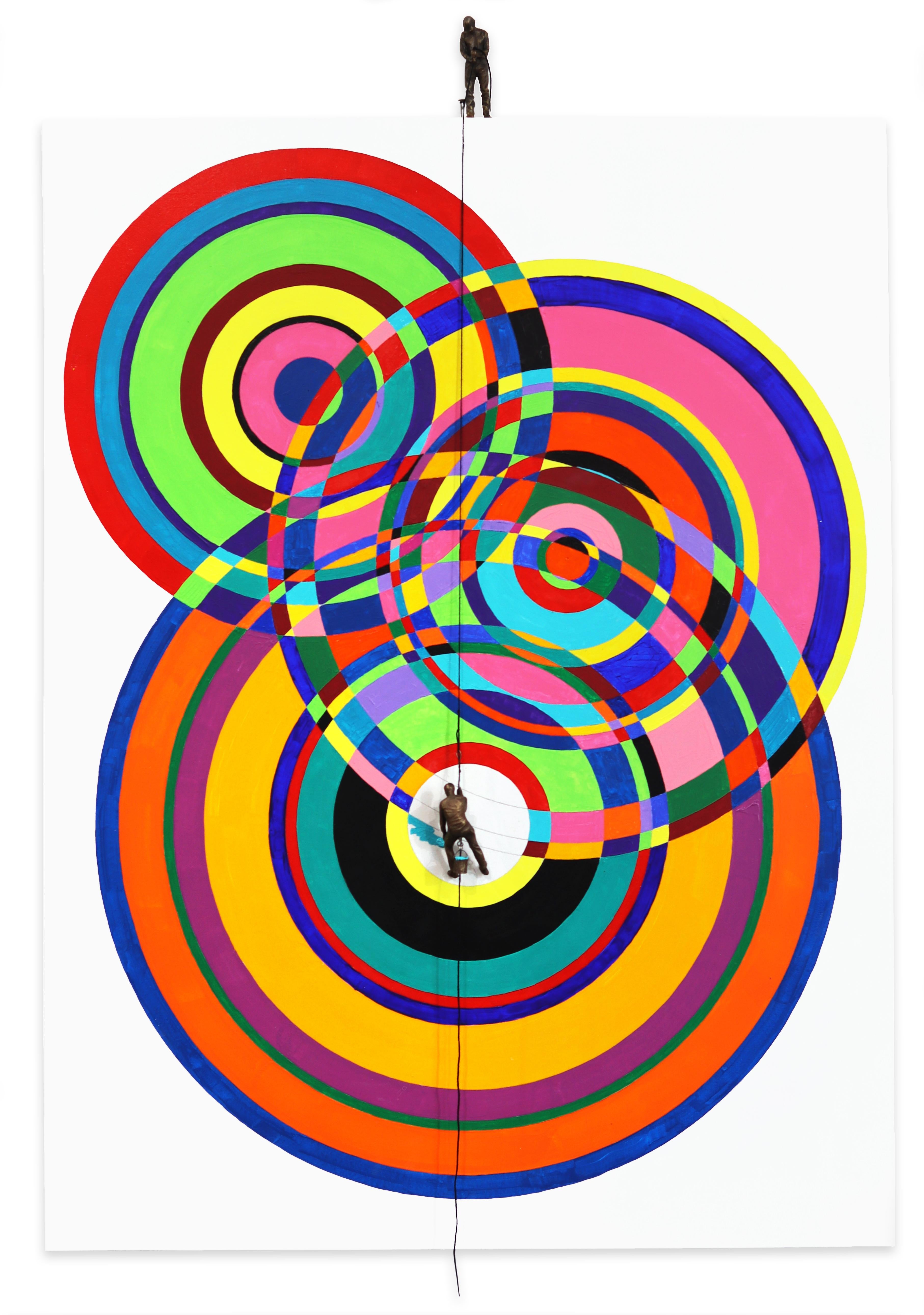 Concentric Circles - Colorful Abstract Figurative Sculptural Modern Artwork