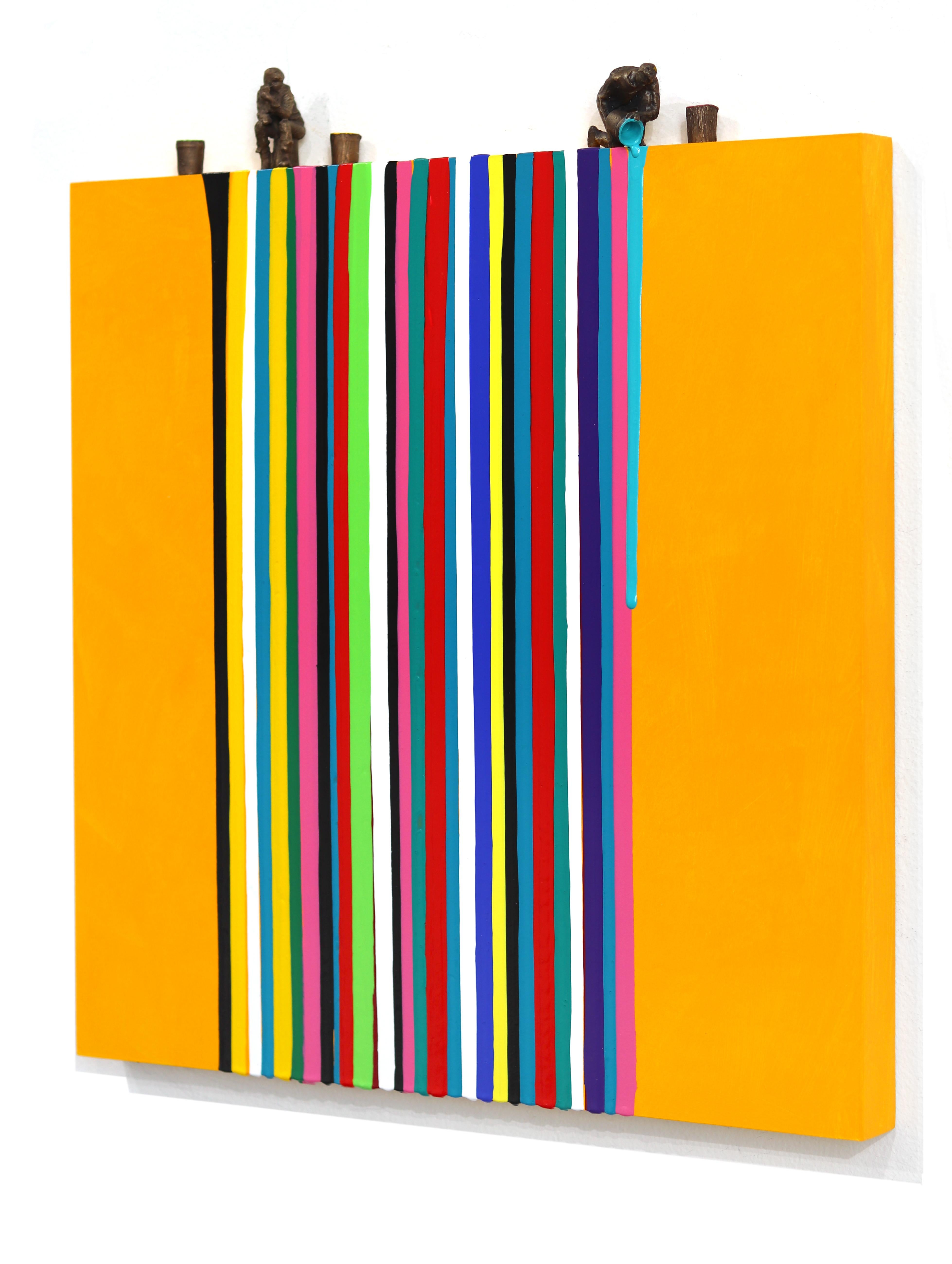 Goteo de diente de león - Obra de Arte Contemporánea Escultórica Figurativa Abstracta de Colores - Figurative Sculpture Oro de Jamie Burmeister