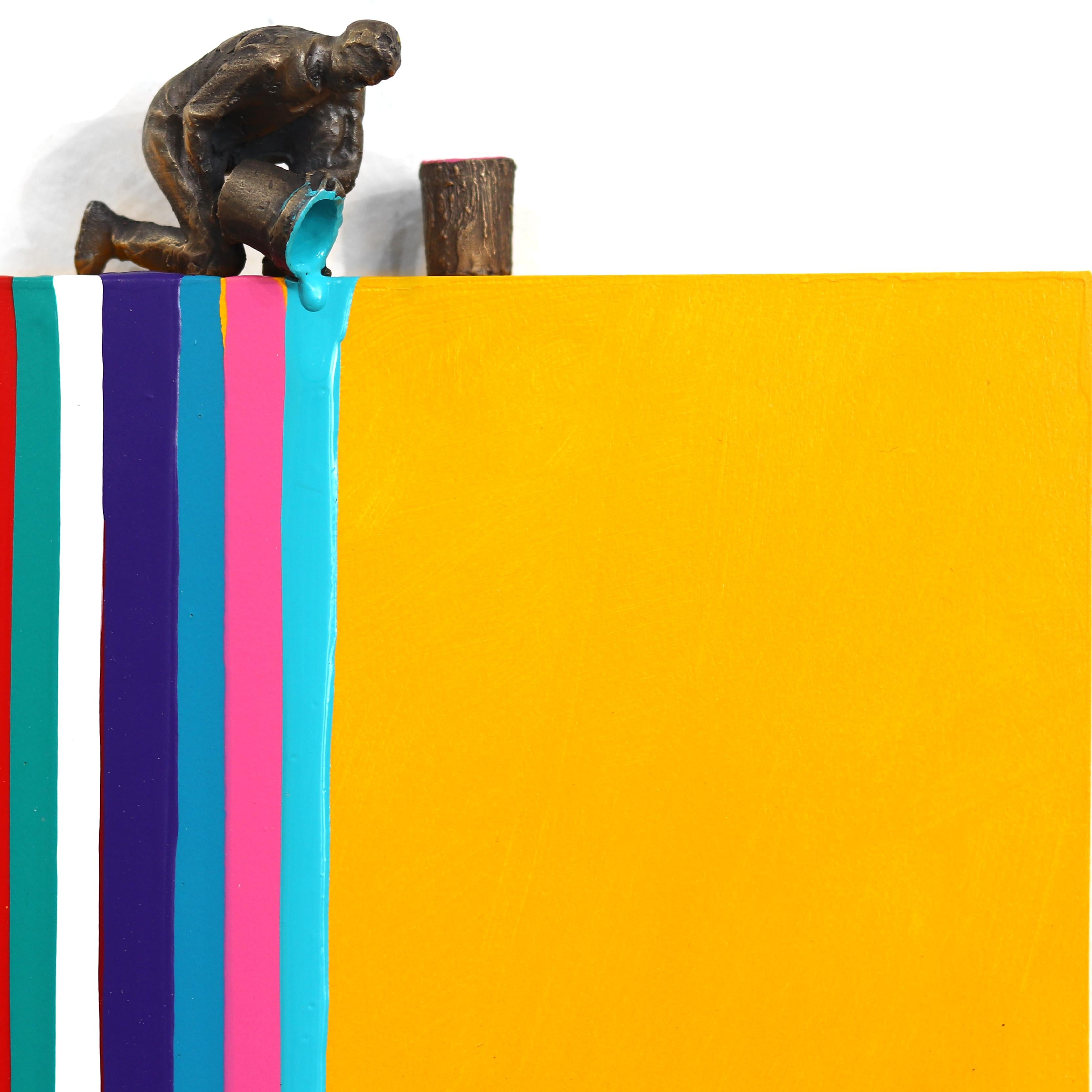 Goteo de diente de león - Obra de Arte Contemporánea Escultórica Figurativa Abstracta de Colores en venta 2