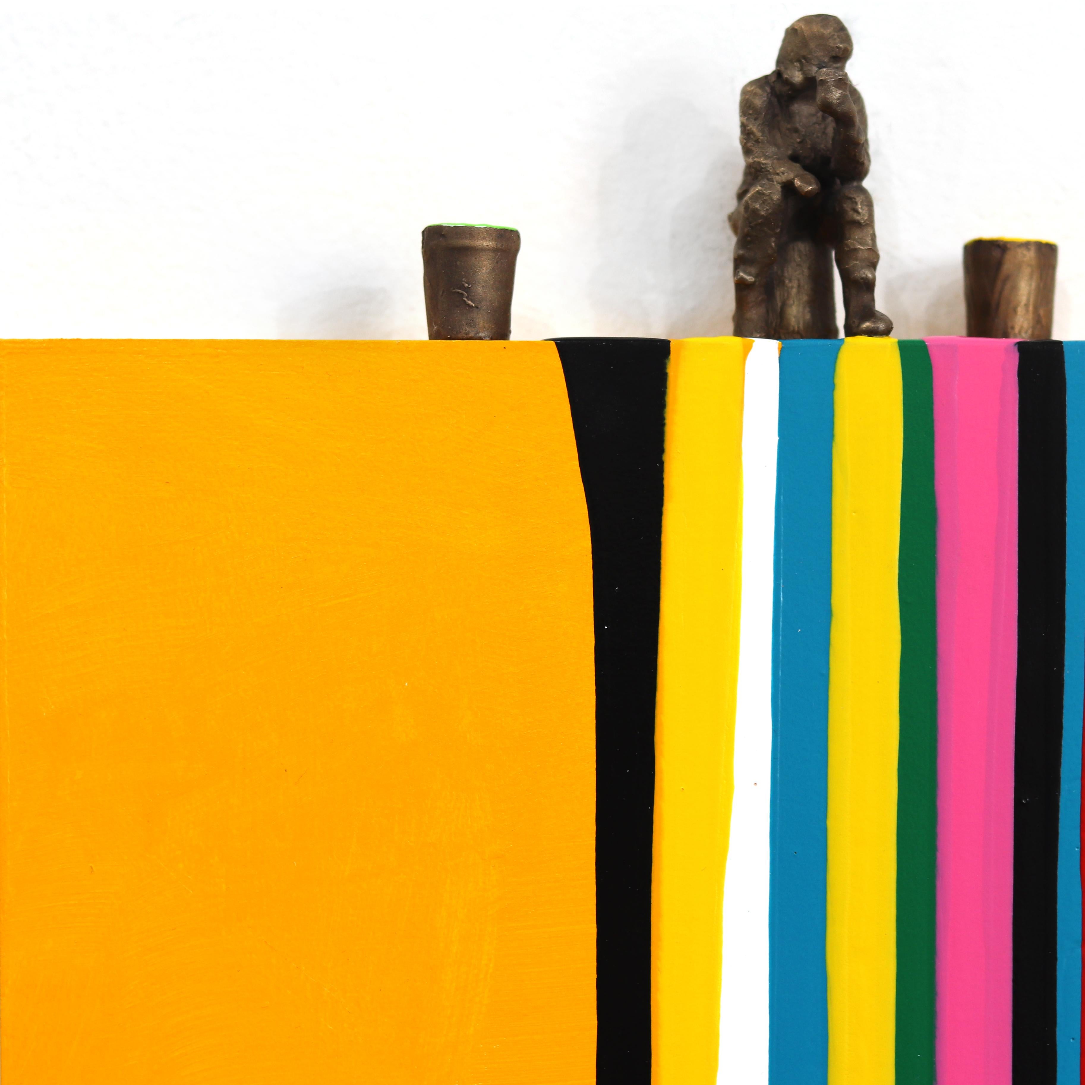Goteo de diente de león - Obra de Arte Contemporánea Escultórica Figurativa Abstracta de Colores en venta 3