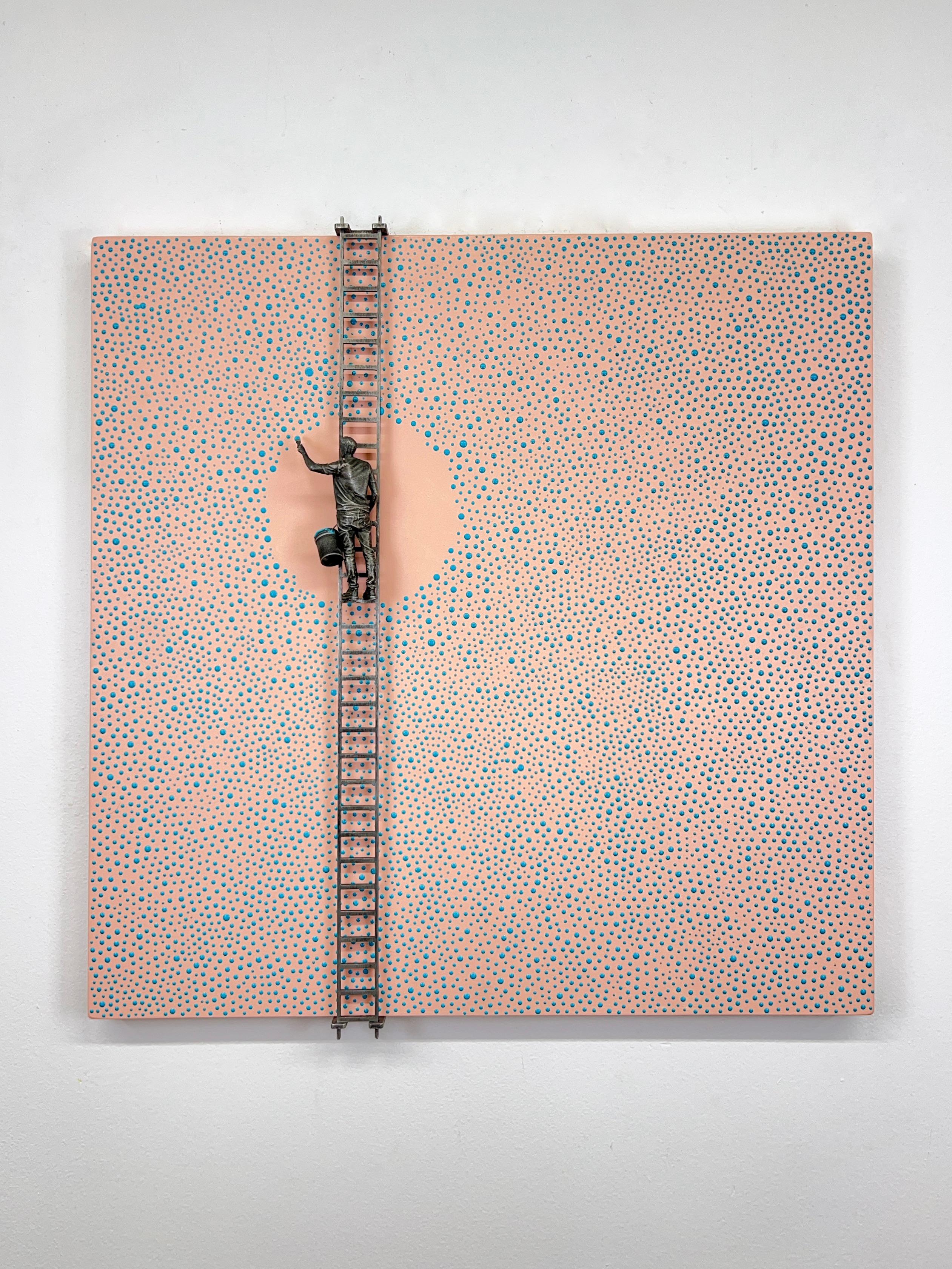 Haint Blue Dots (Original Painting)

Unique  

20 x 20 x 2 inches

Paint on Wood panel with Aluminum Figure and Ladder

