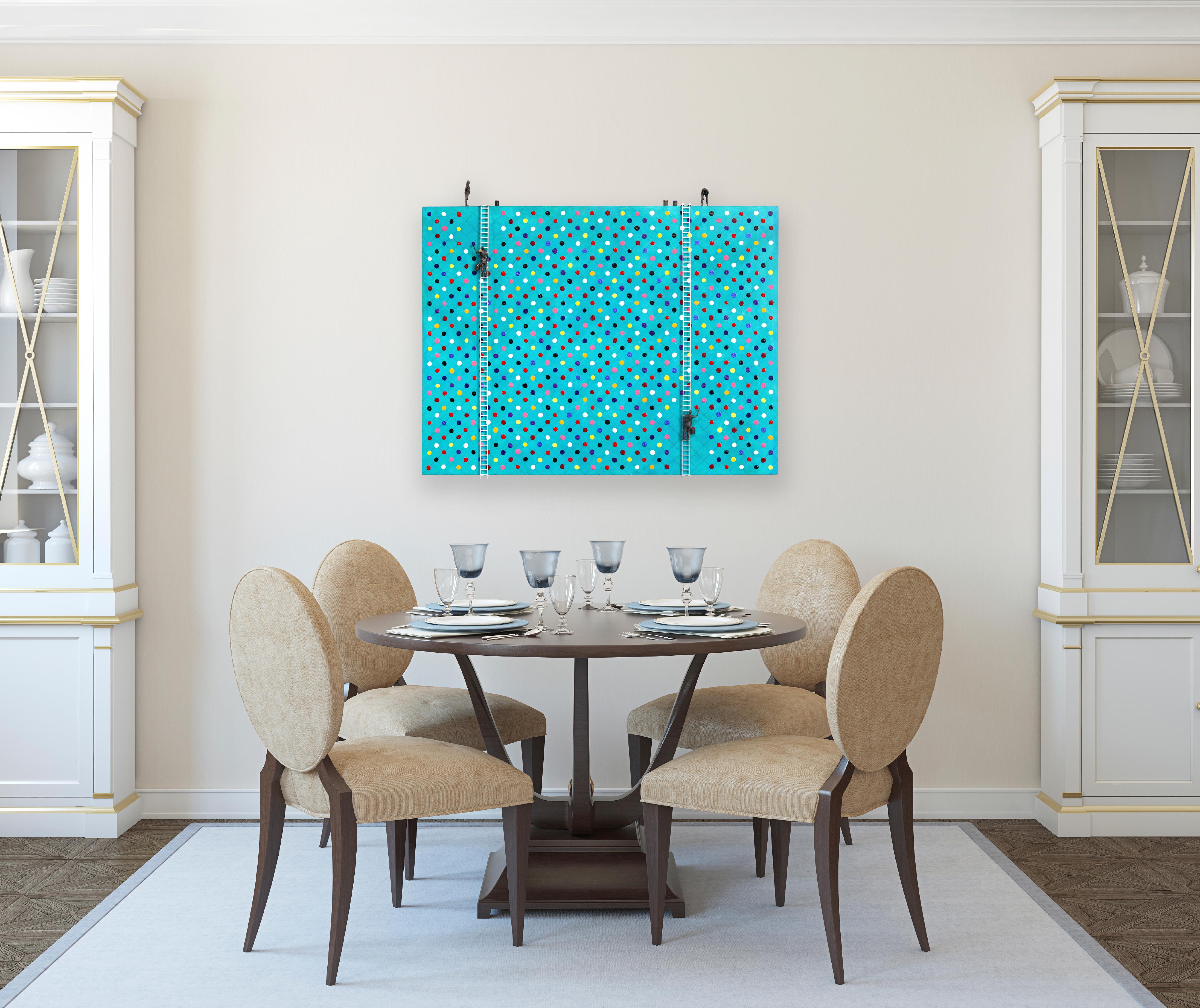 Haint Blue Smudge - Original Contemporary Abstract Figurative Sculptural Artwork - Painting by Jamie Burmeister