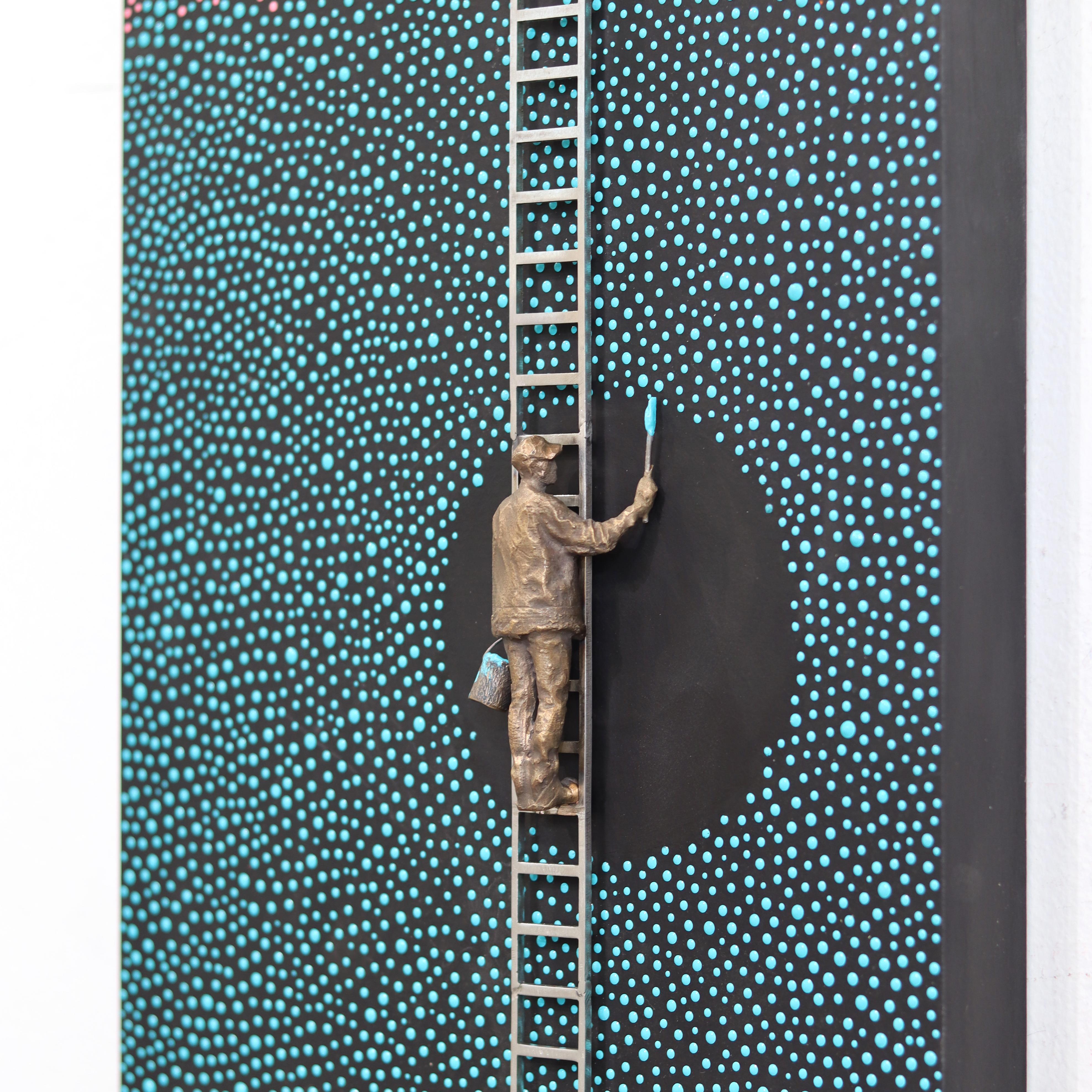 Rosa und blaue Punkte - Hohe abstrakte figürliche skulpturale zeitgenössische Kunstwerke im Angebot 4