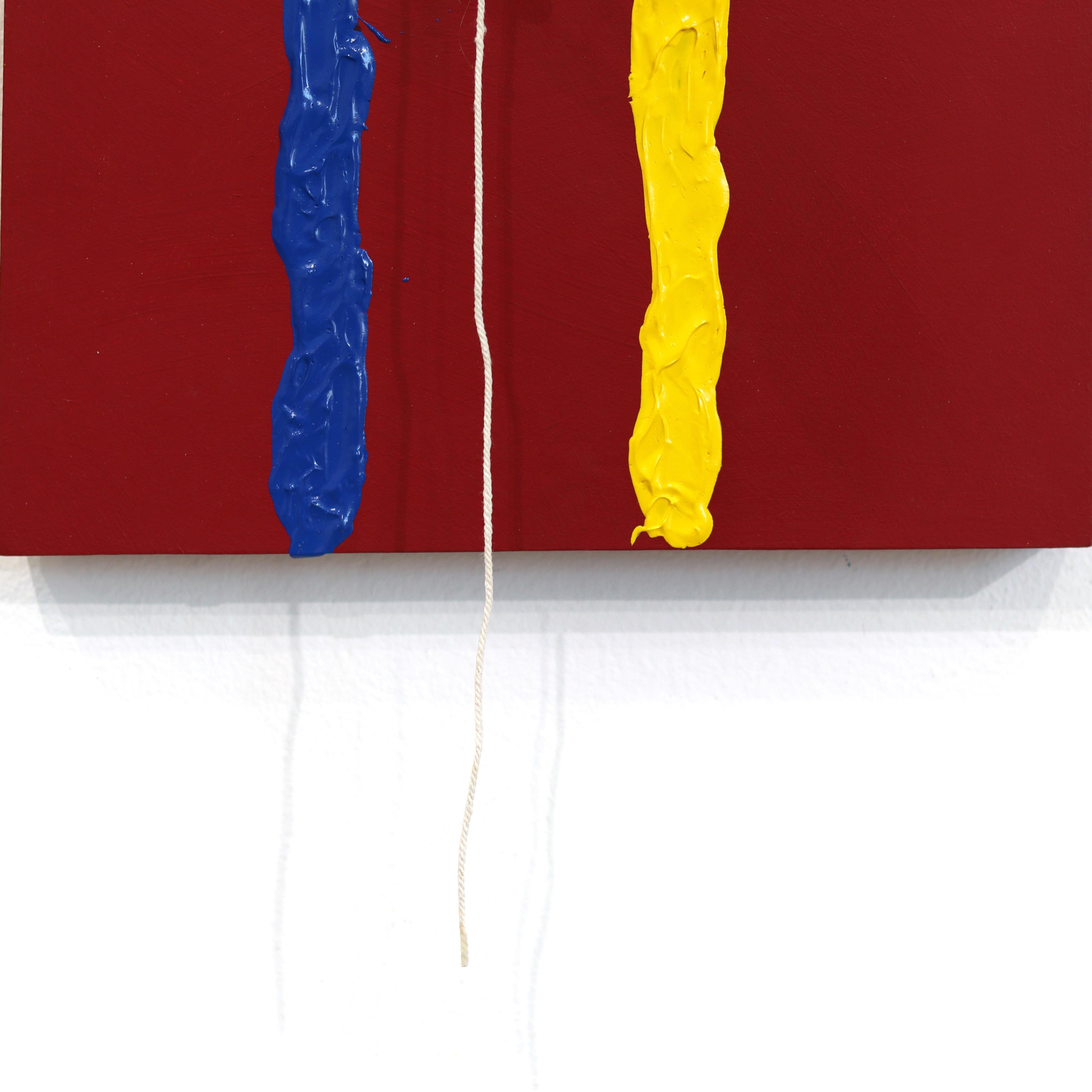 Le jaune et le bleu font du vert - Grande œuvre d'art sculpturale abstraite moderne et figurative - Contemporain Painting par Jamie Burmeister