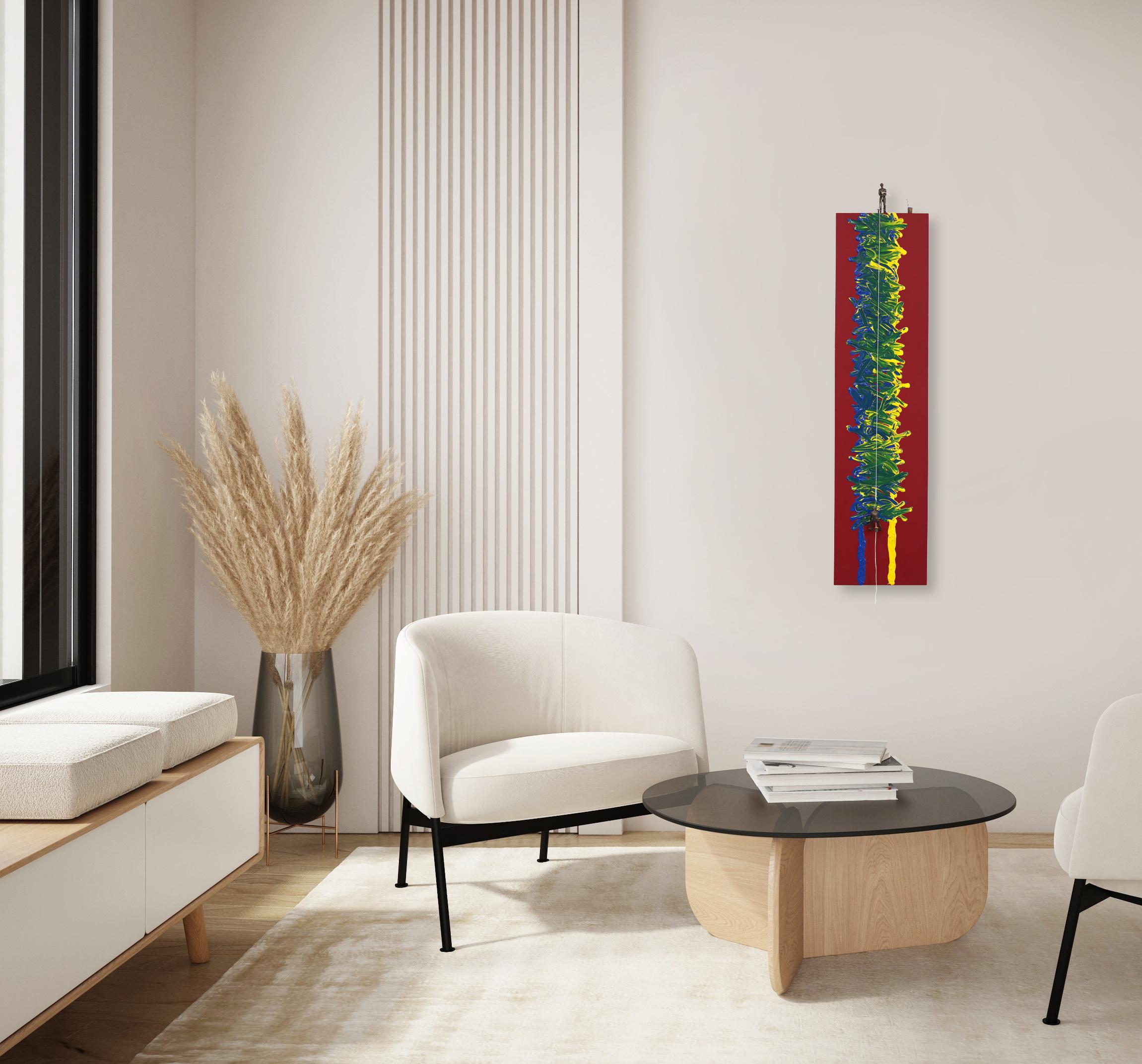 Le jaune et le bleu font du vert - Grande œuvre d'art sculpturale abstraite moderne et figurative en vente 1