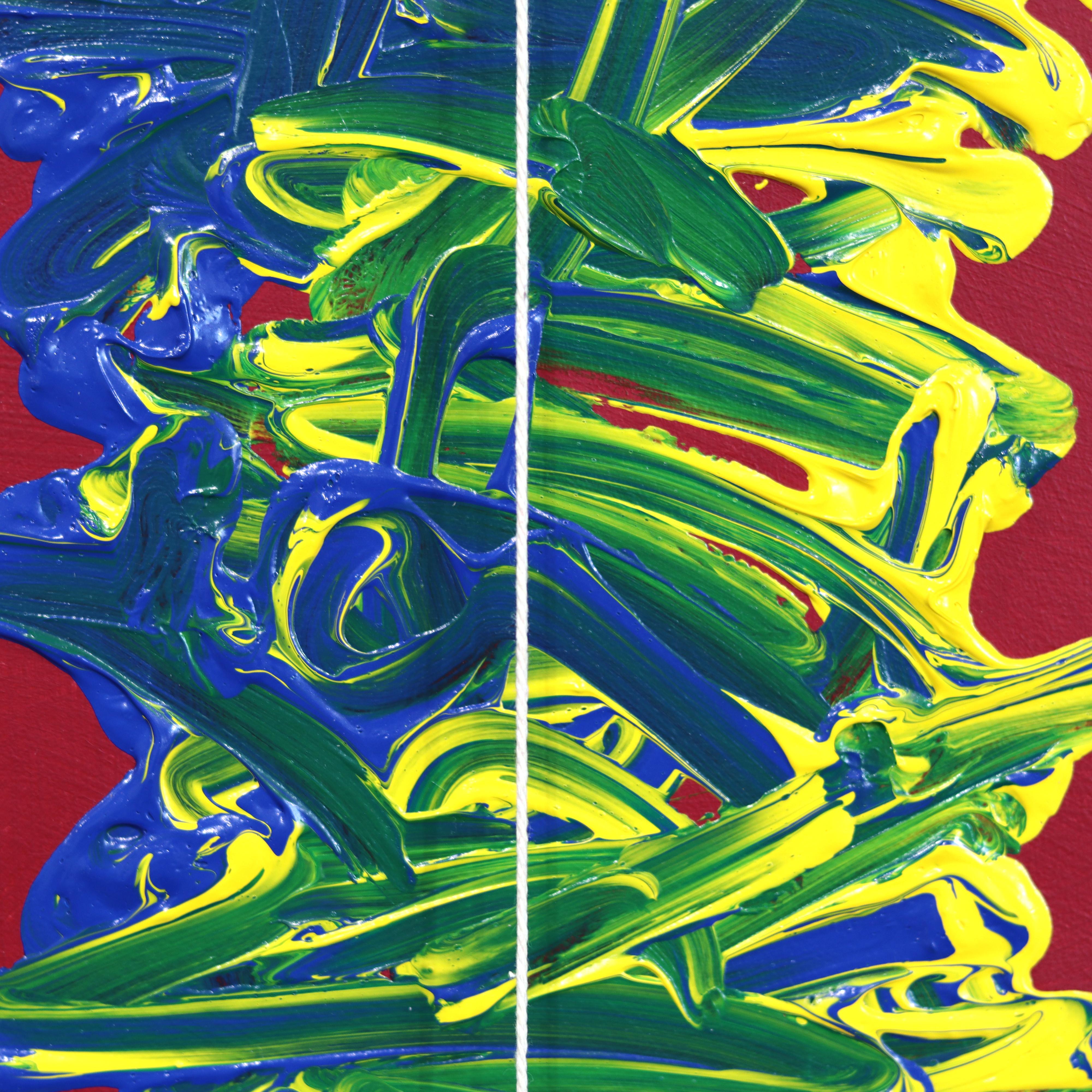 Le jaune et le bleu font du vert - Grande œuvre d'art sculpturale abstraite moderne et figurative en vente 4