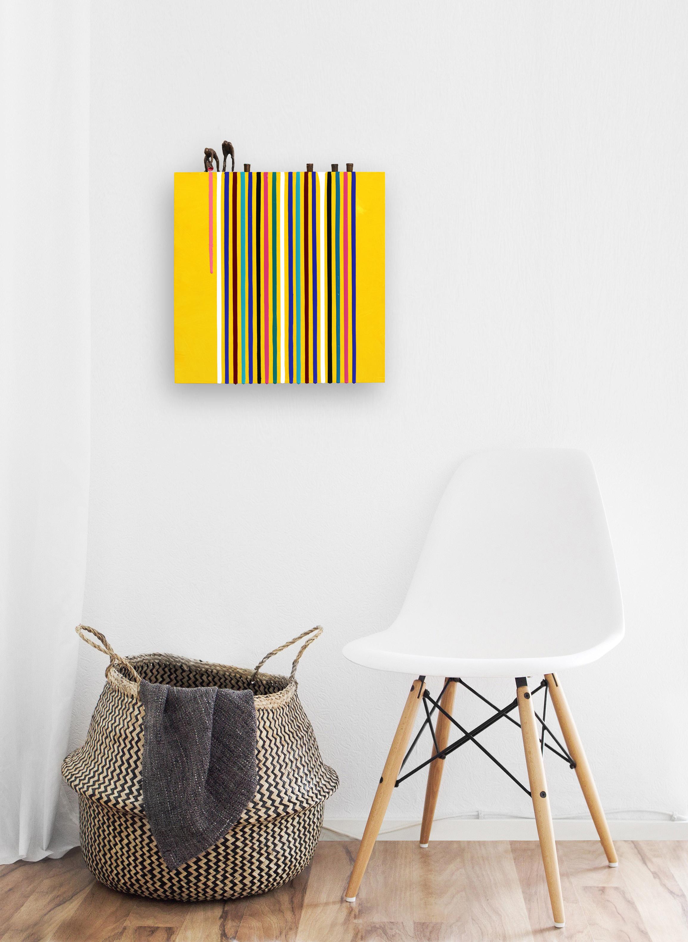 Goteo Amarillo - Obra de Arte Contemporánea Escultórica Figurativa Abstracta de Colores - Sculpture de Jamie Burmeister