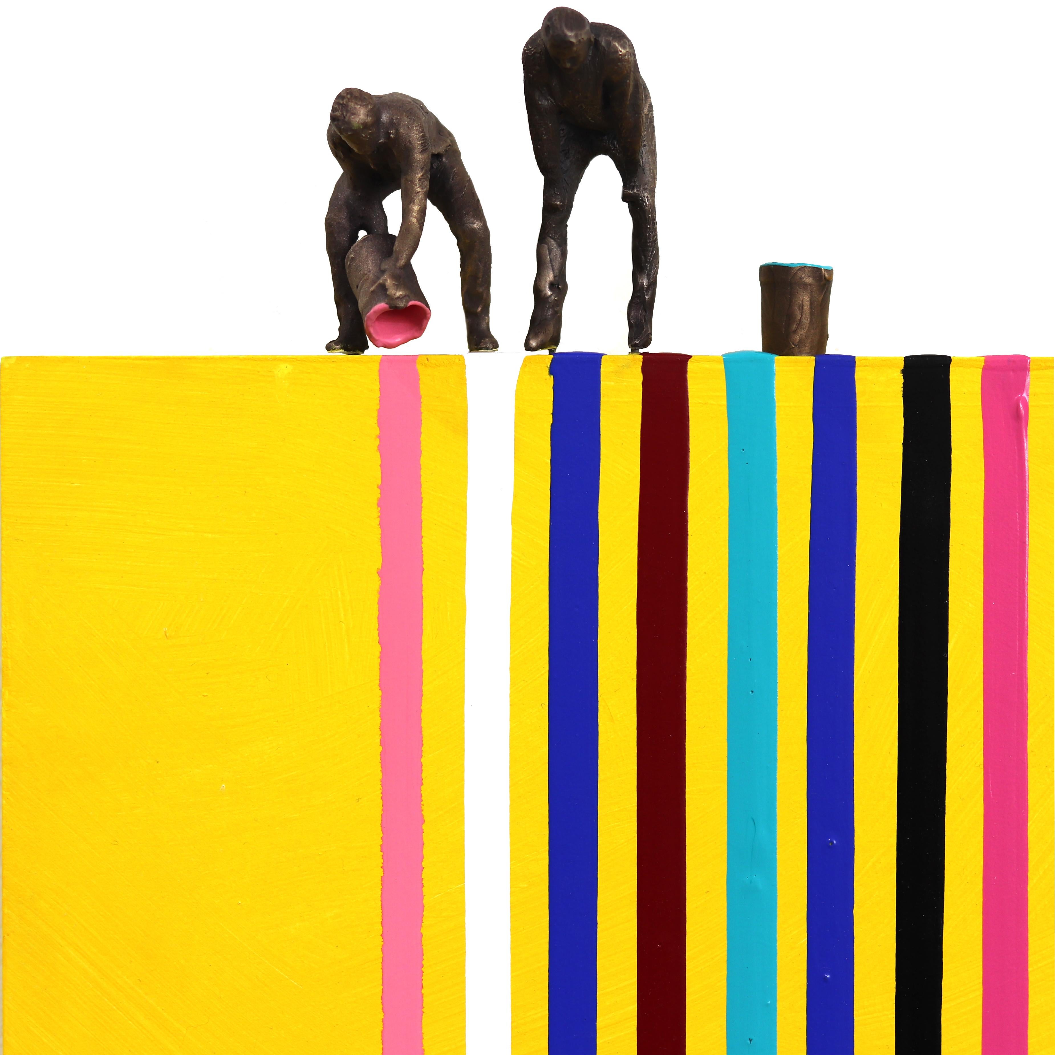 Goteo Amarillo - Obra de Arte Contemporánea Escultórica Figurativa Abstracta de Colores - Sculpture Contemporáneo de Jamie Burmeister