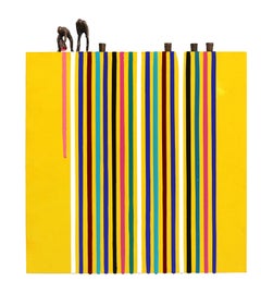 Yellow Drip - Colorful Abstract Figurative Sculptural Contemporary Artwork